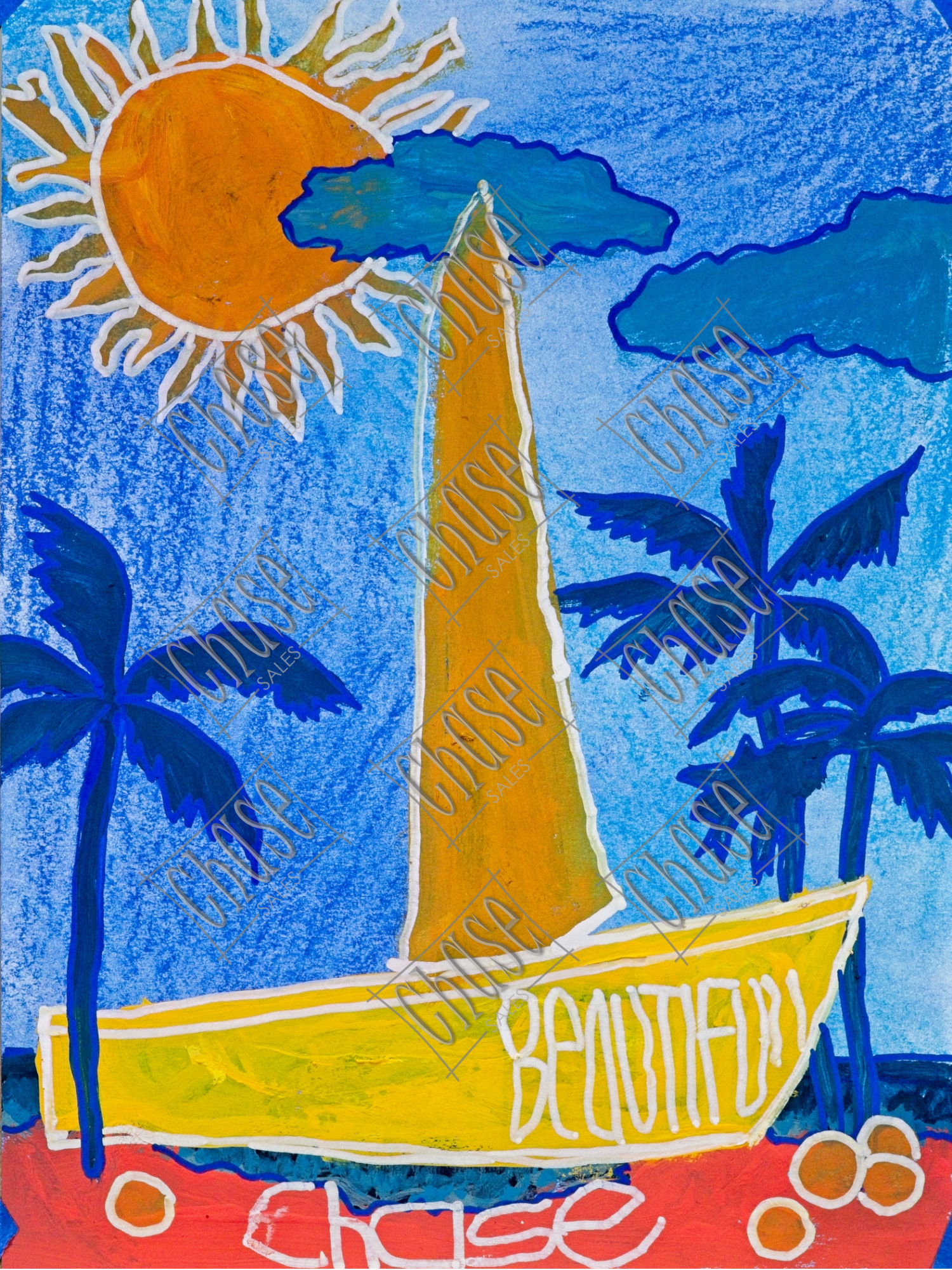 Moonlight Series Drawing: Beautiful-ness 2.0 on Paper (9X12) - Painted 6/27/2024 - ORIGINAL: Available - PRINTS: Available