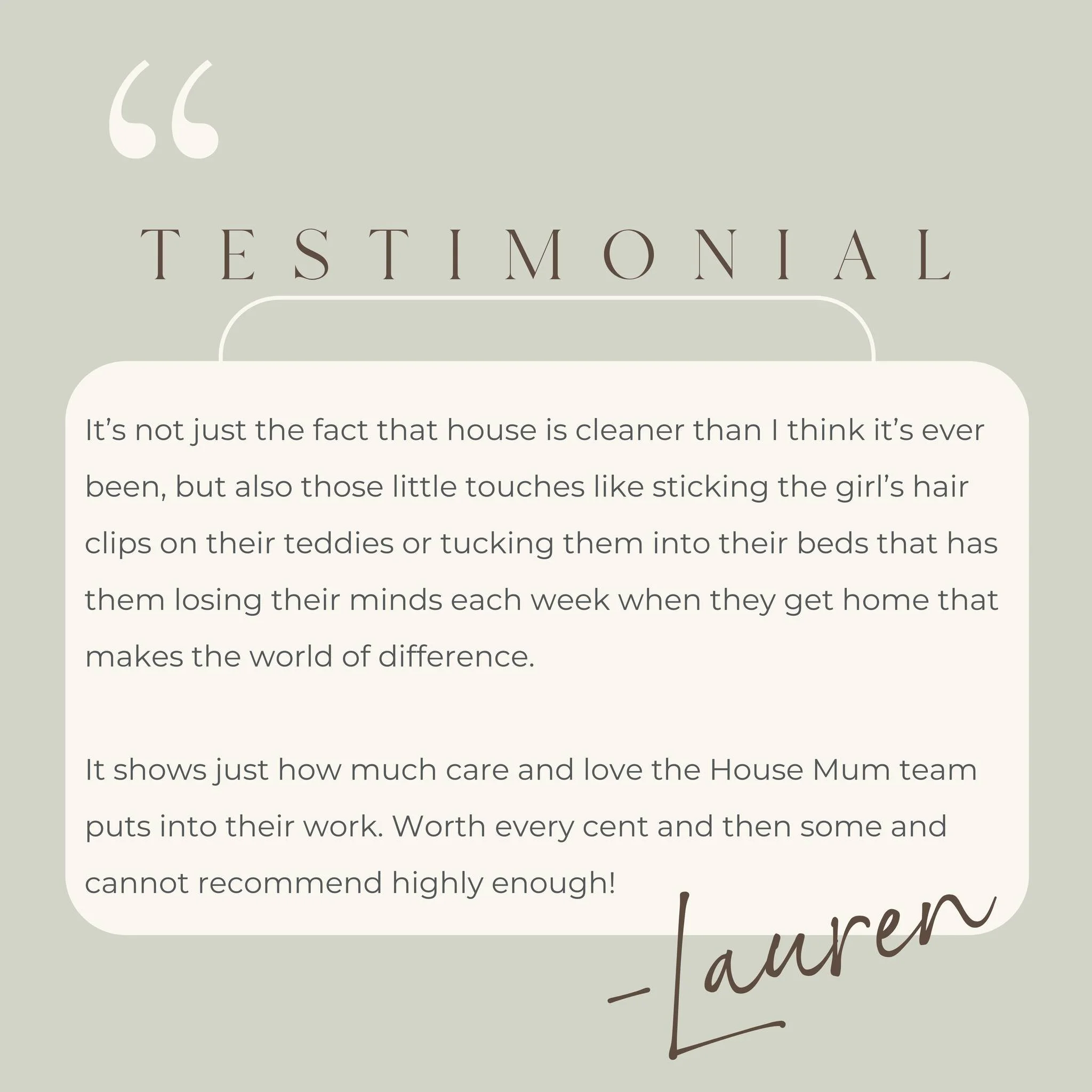 Little Details, Big Impact

At House Mum we love to include the entire family in the joy of our services. 

Find out how we can bring that extra magic into your housekeeping services:
🌐 www.housemum.com
✉️ admin@housemum.com
📞 0457 354 211

 #homeo
