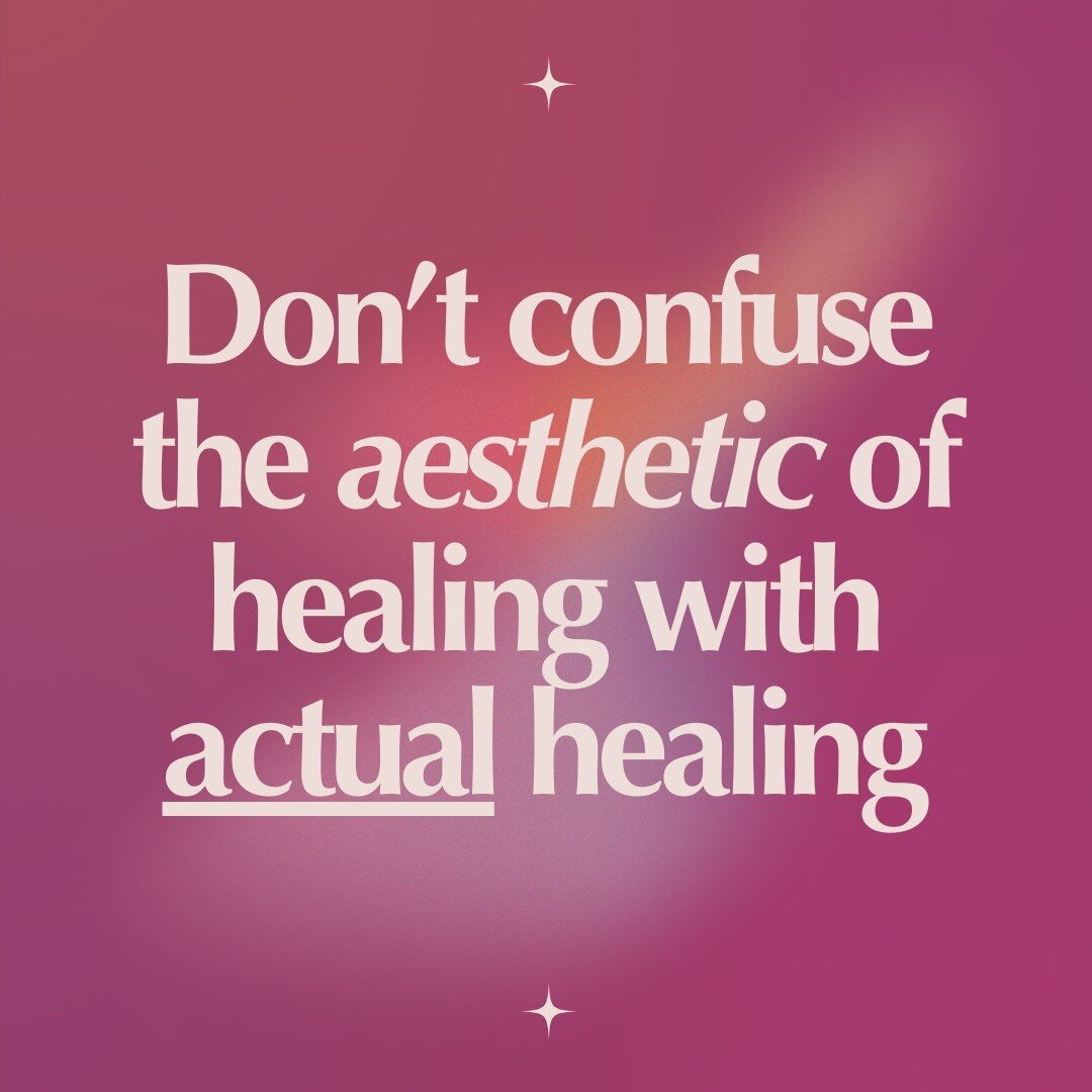 It can be so tempting, in our currently society, to confuse the aesthetic of healing with actual healing ☁️

To confuse the aesthetic of wellness with actually being well.
 
But don't let the clean girl tik-toks and &quot;what I eat in a day to balan