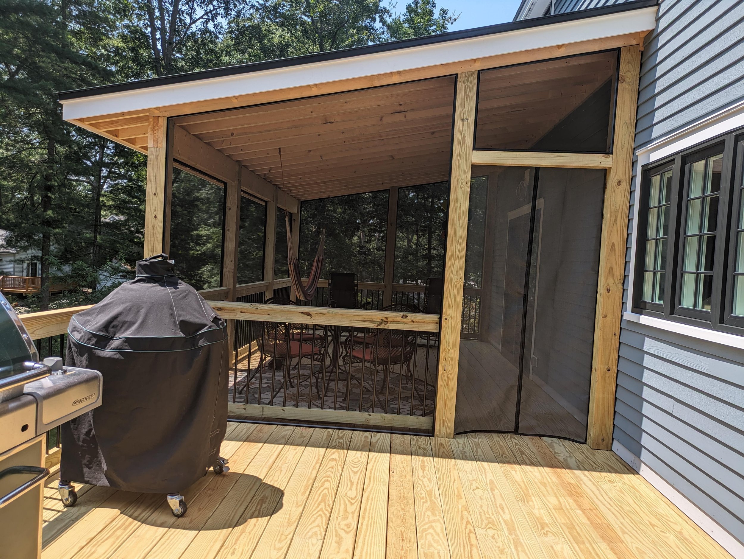 Screened in back deck