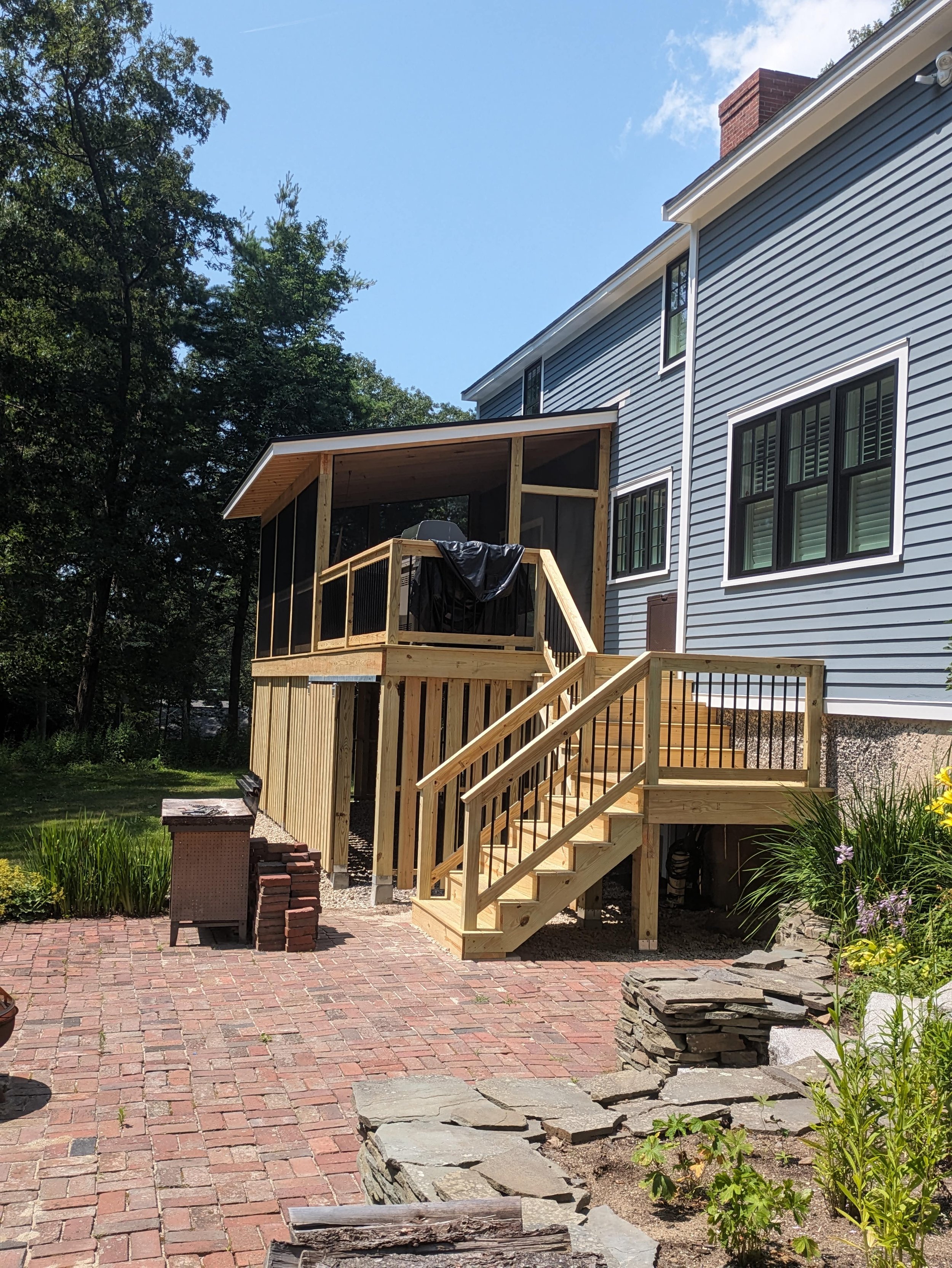 Screened in back deck