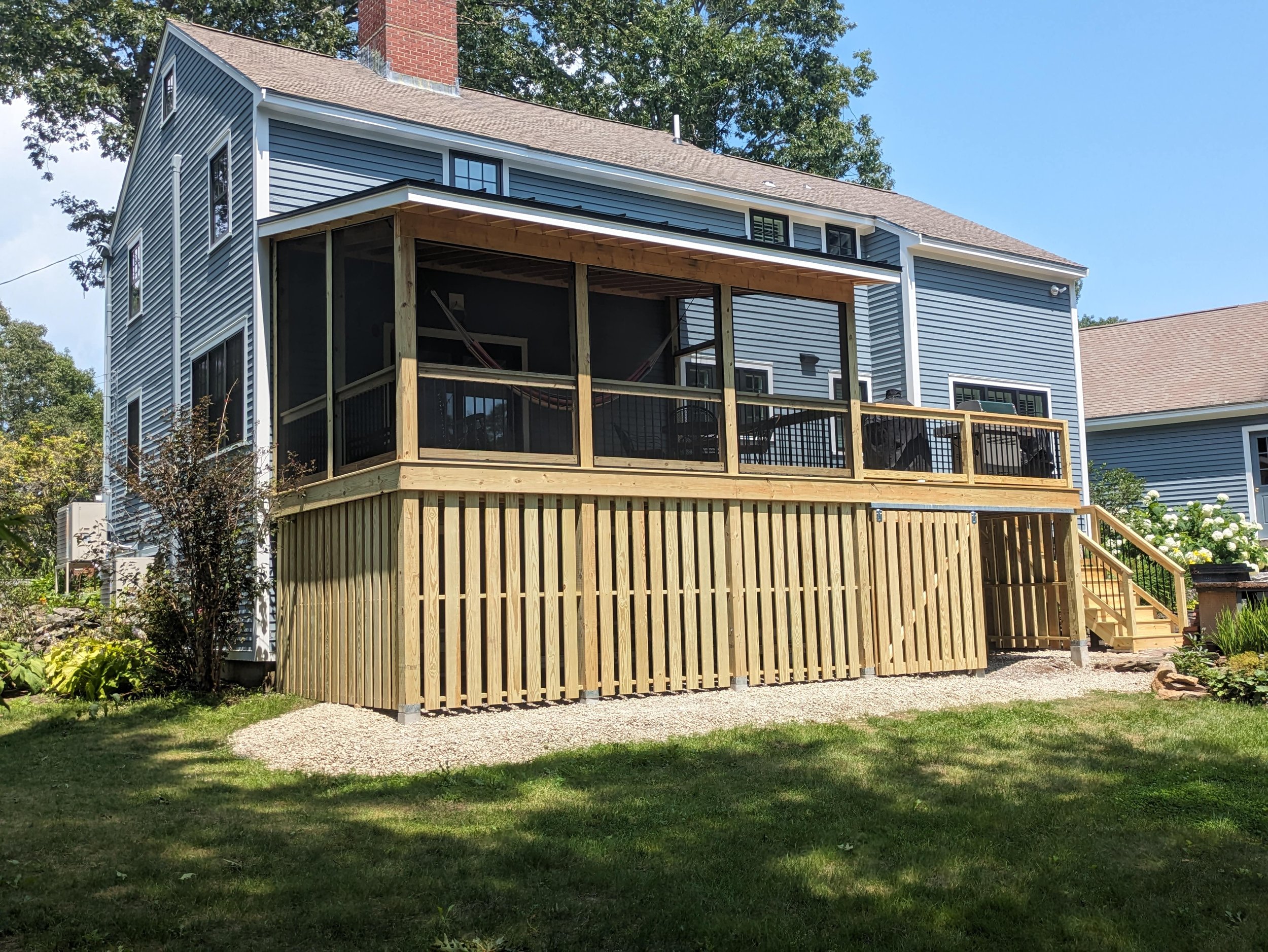 Screened in back deck