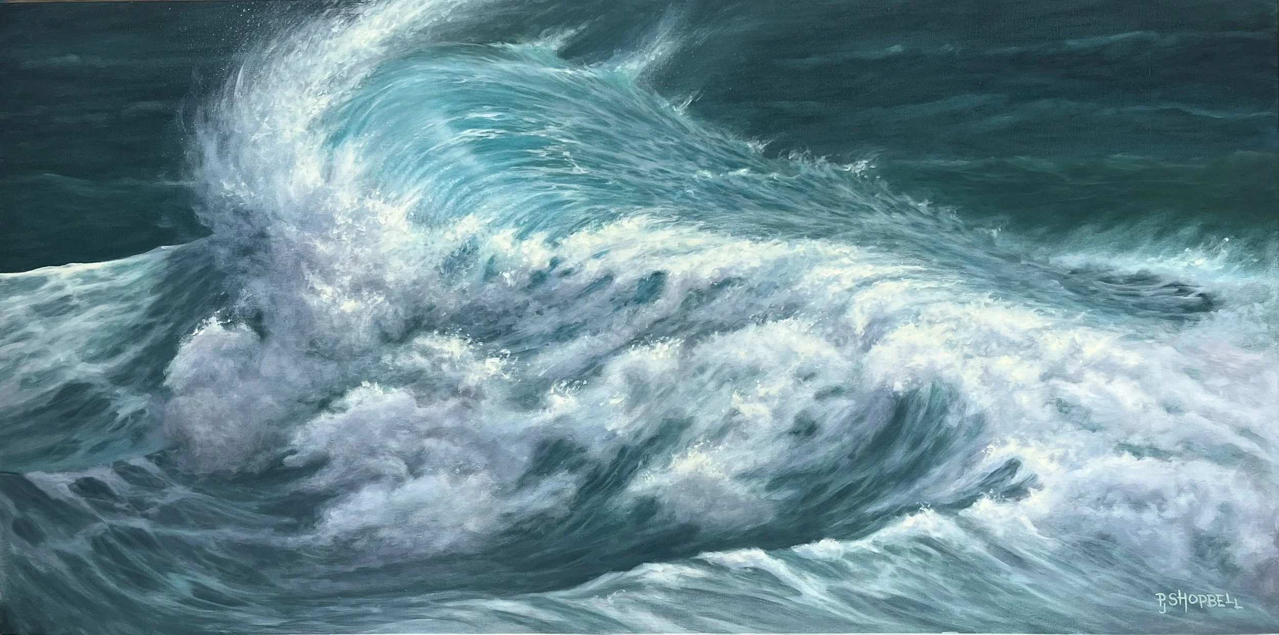 #128 Storm Surge
Oil on Gallery Wrap Canvas
48" x 24" x 1.5"