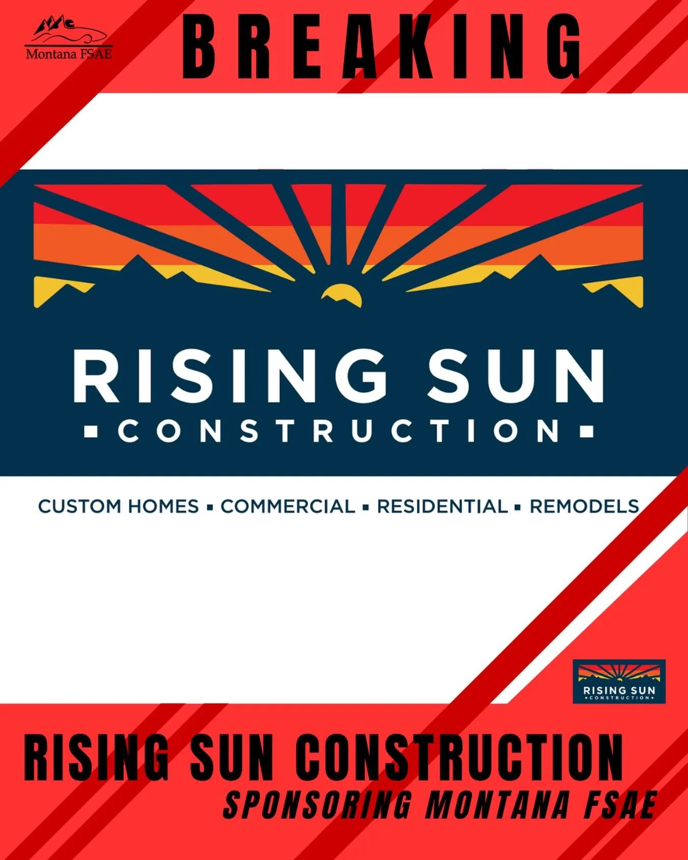 We are incredibly thankful to announce that Rising Sun Construction is a platinum sponsor for our team! They have played a major role in helping getting our team succeed. 
-
-
-
-
#sponser #montanastateuniversity #fsae #motorsports #formula