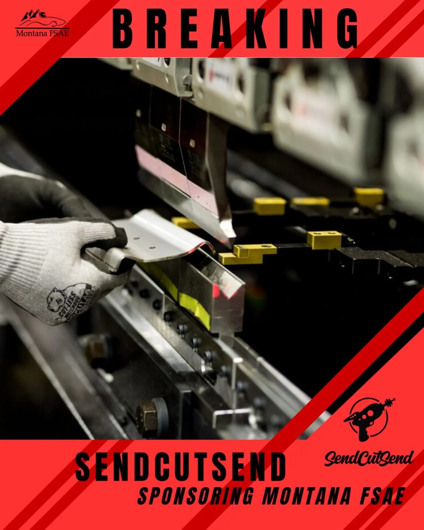 We are so happy to announce that SendCutSend is officially a platinum sponsor for our team! They have made a huge difference in the success of our build.
-
-
-
-
#sendcutsend #fsae #motorsport #montanastate #sponsor
