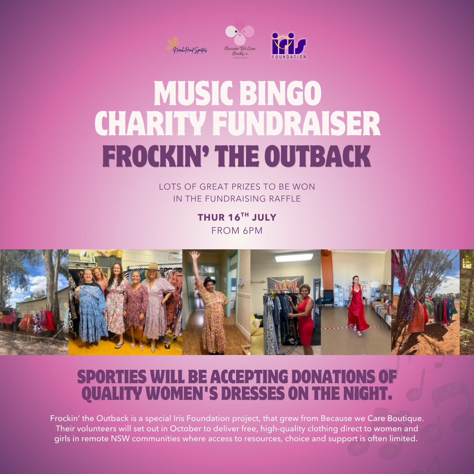 Music Bingo Charity Fundraiser |  Frockin the Outback
