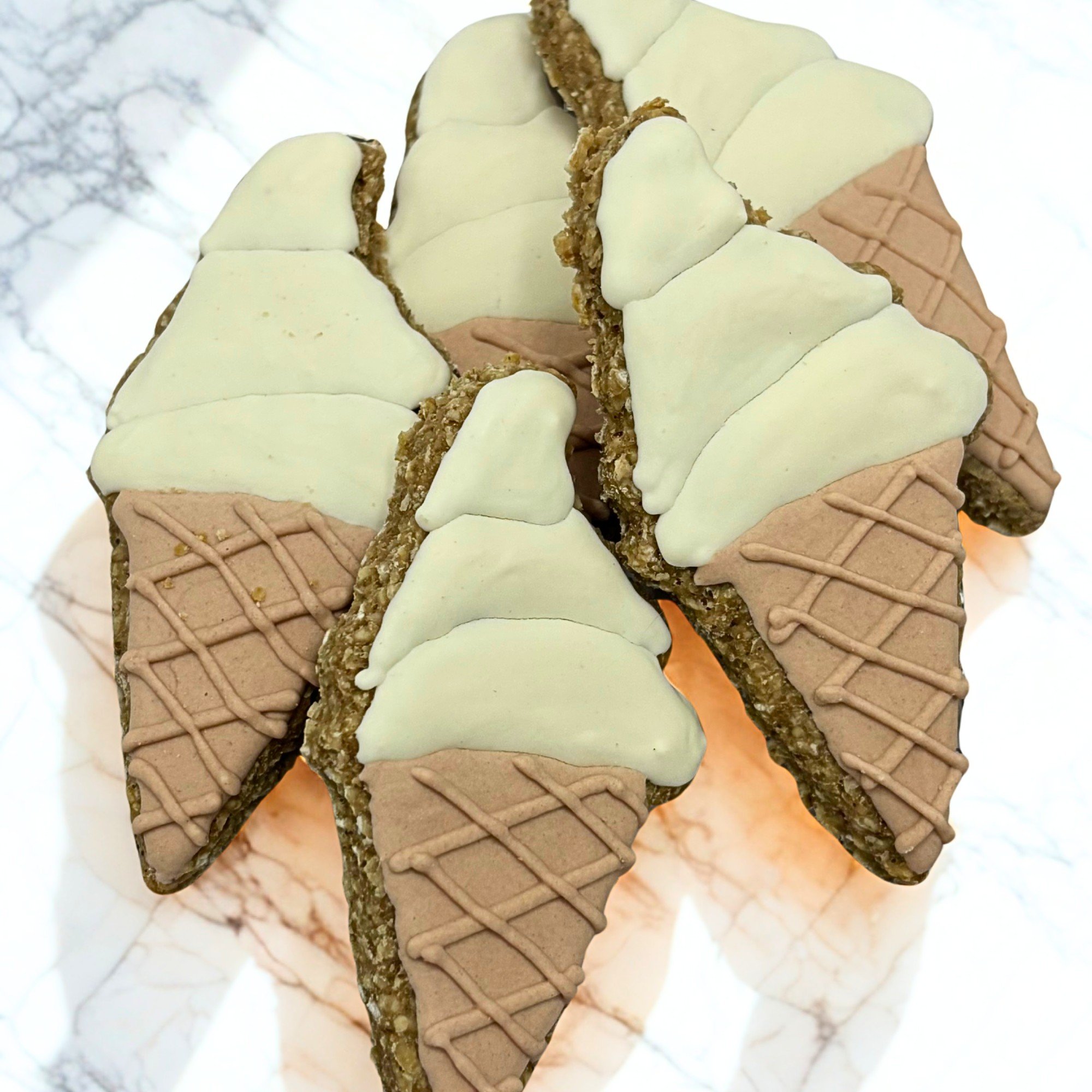 Vanilla Ice Cream Cone Dog Cookies