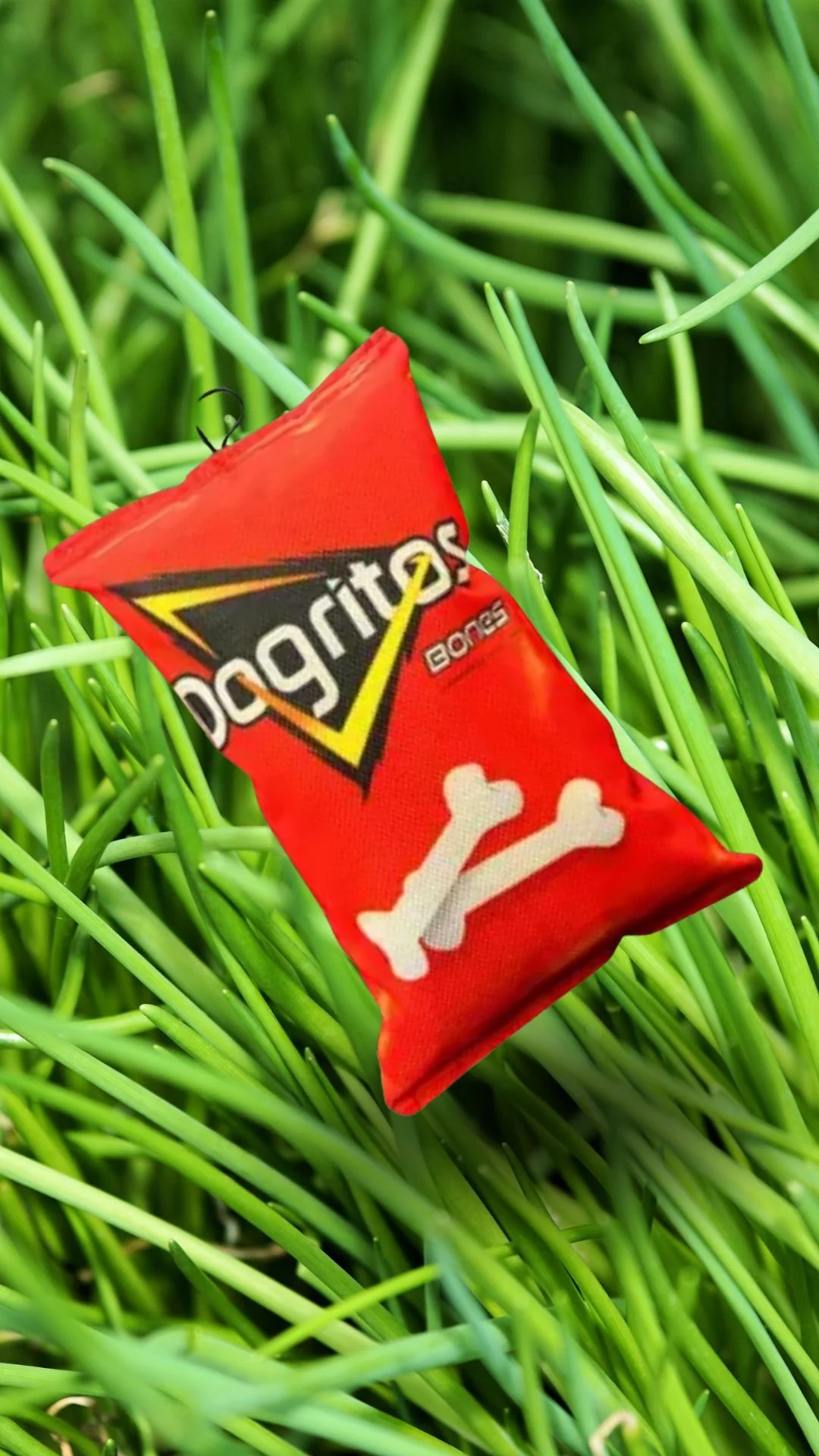 Paw-tato Chips Dog Toy Red