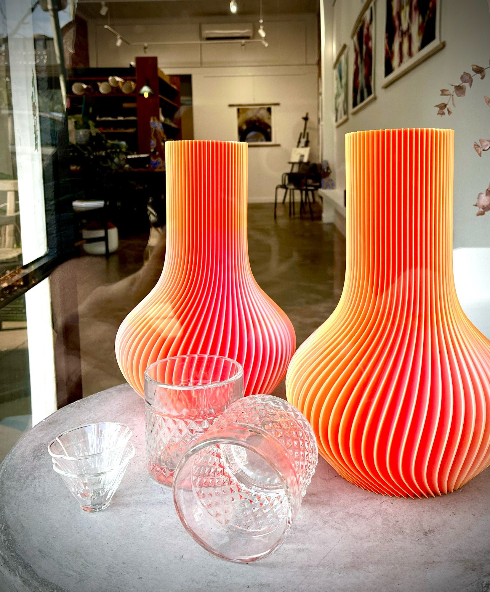 Vase by Upcycled Glassware: Pink-Gold (lrg)