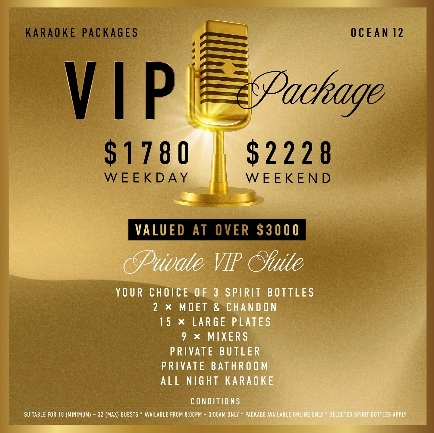 Now it&rsquo;s even easier to celebrate all of life&rsquo;s great moments 🥂✨ Introducing our brand new and limited VIP package, the ultimate private party starter. 💃 🪩 

The VIP Package 💫 

Includes;
- All night karaoke 
- Your choice of 3 spirit