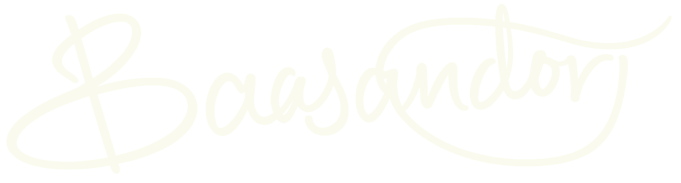 White signature-style text reads 'Baasandor' on a black background.
