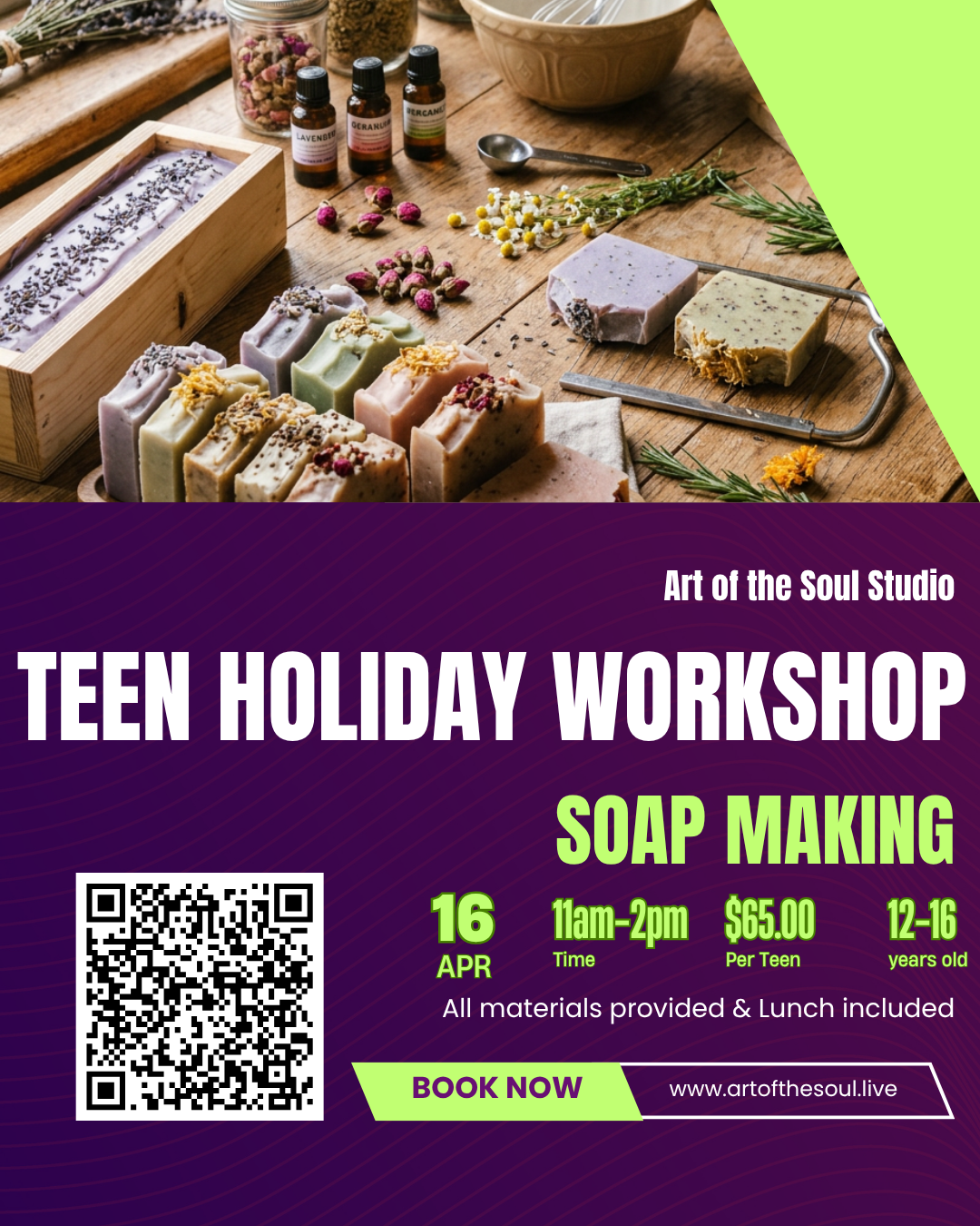 Teen Holiday Workshop: Soap Making (Ages 12–16)