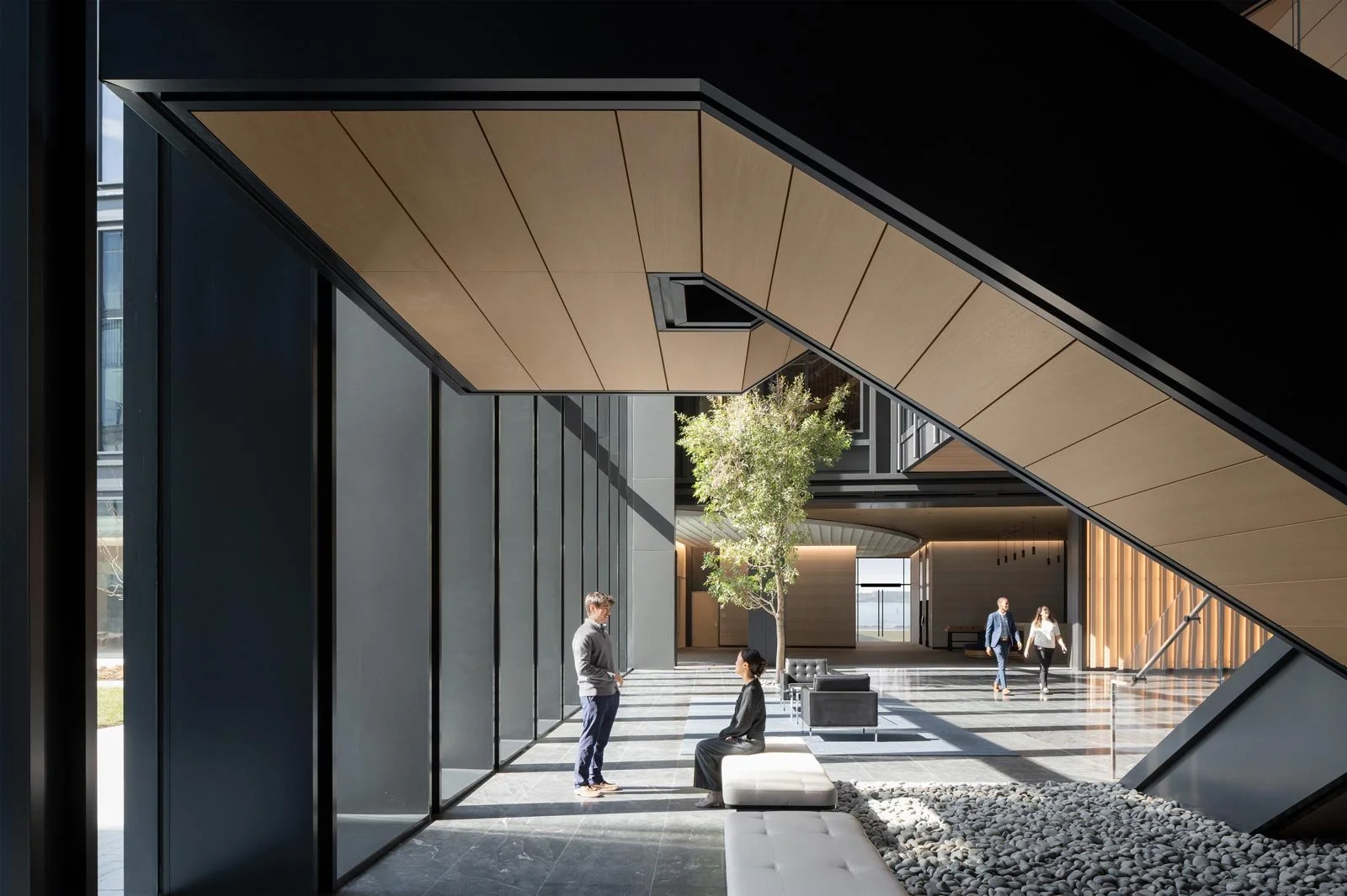 t rowe price hq, t rowe baltimore, t rowe price lobby, t rowe price feature stair, t rowe price kpf, kpf baltimore, kpf t rowe, t rowe interior