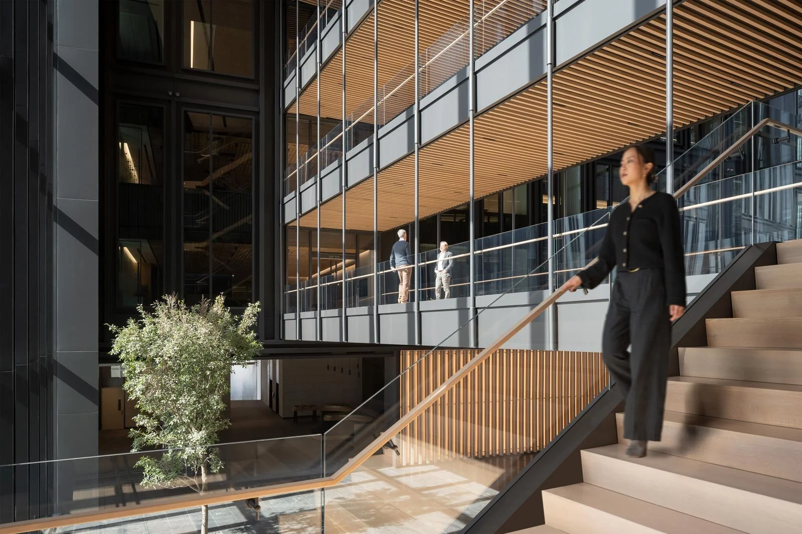 t rowe price hq, t rowe baltimore, t rowe price lobby, t rowe price feature stair, t rowe price kpf, kpf baltimore, kpf t rowe, t rowe interior
