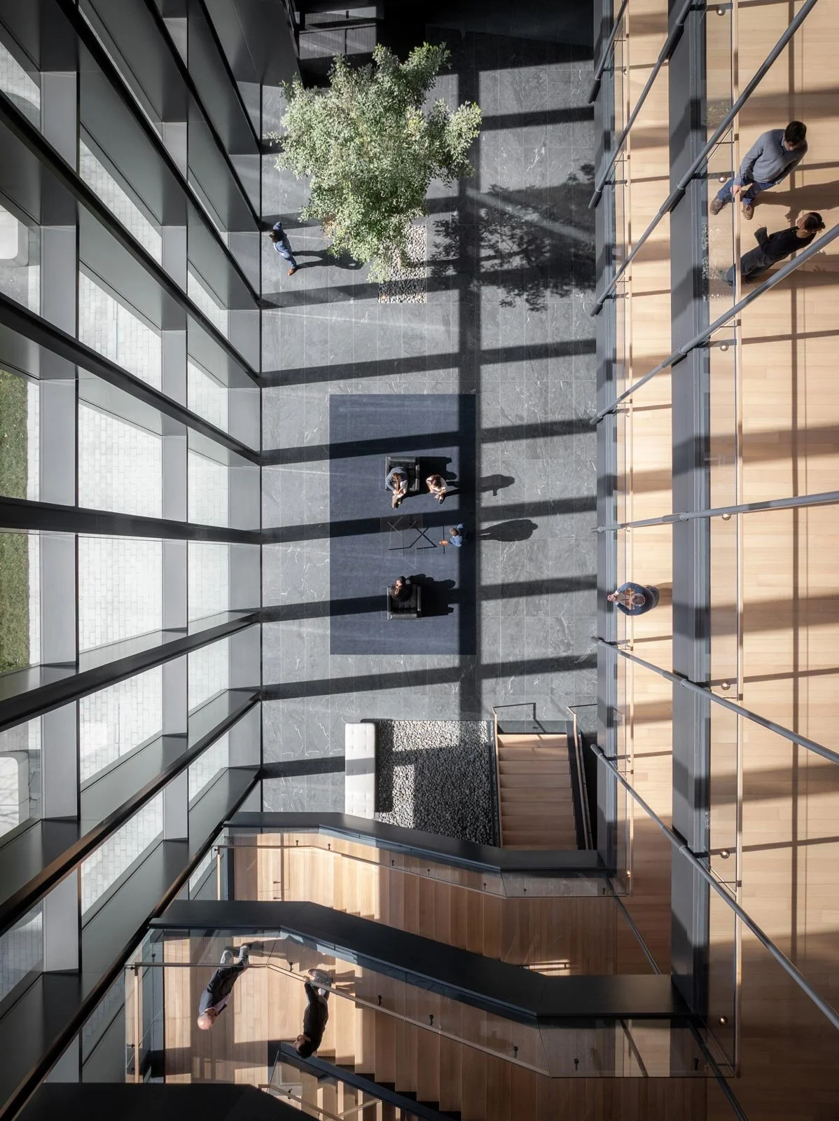 t rowe price hq, t rowe baltimore, t rowe price lobby, t rowe price feature stair, t rowe price kpf, kpf baltimore, kpf t rowe, t rowe interior