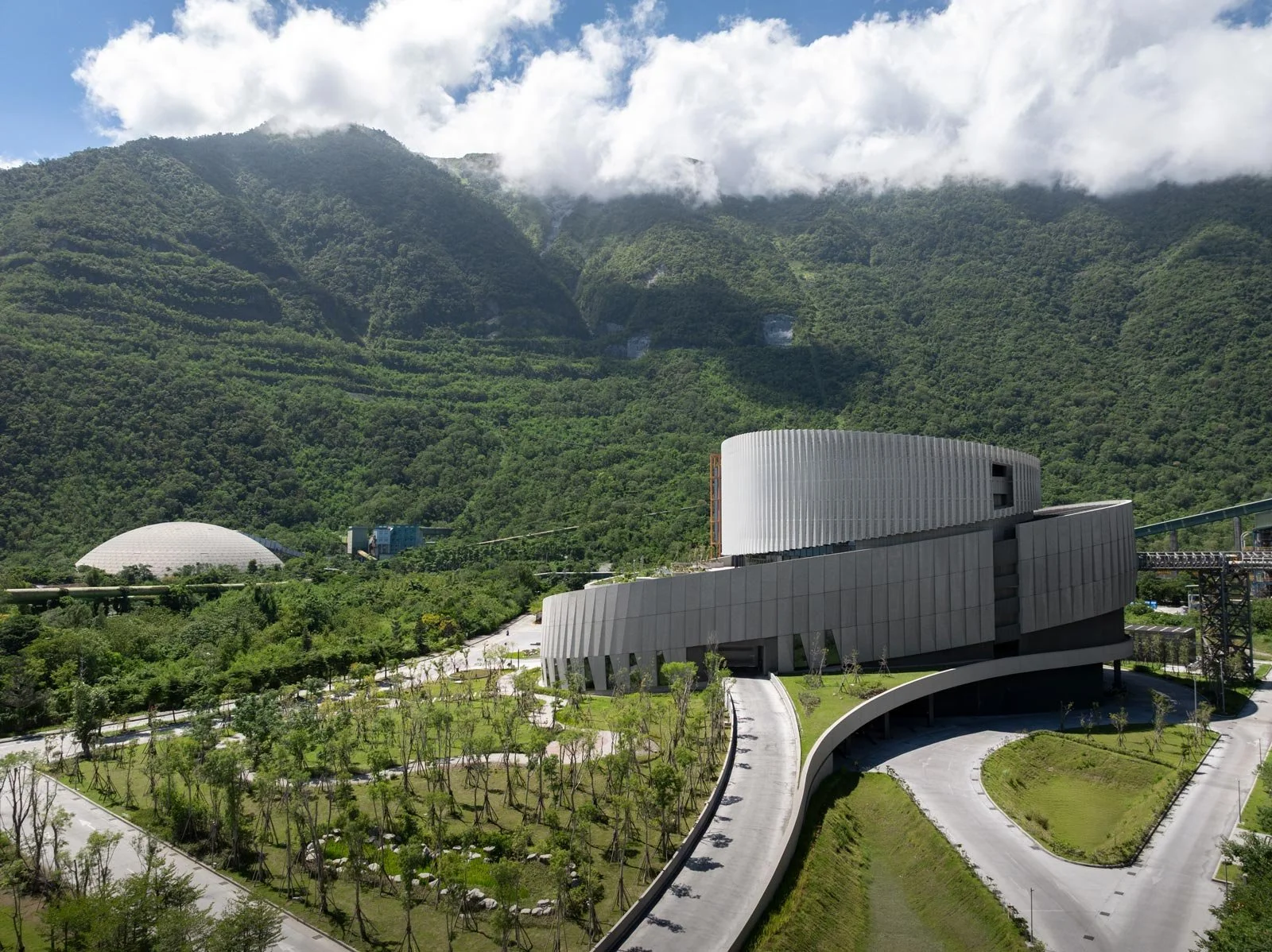 tcc daka kpf, tcc daka recycling center, taiwan cement company building, taiwan architecture, hualien county building, tcc daka aerial