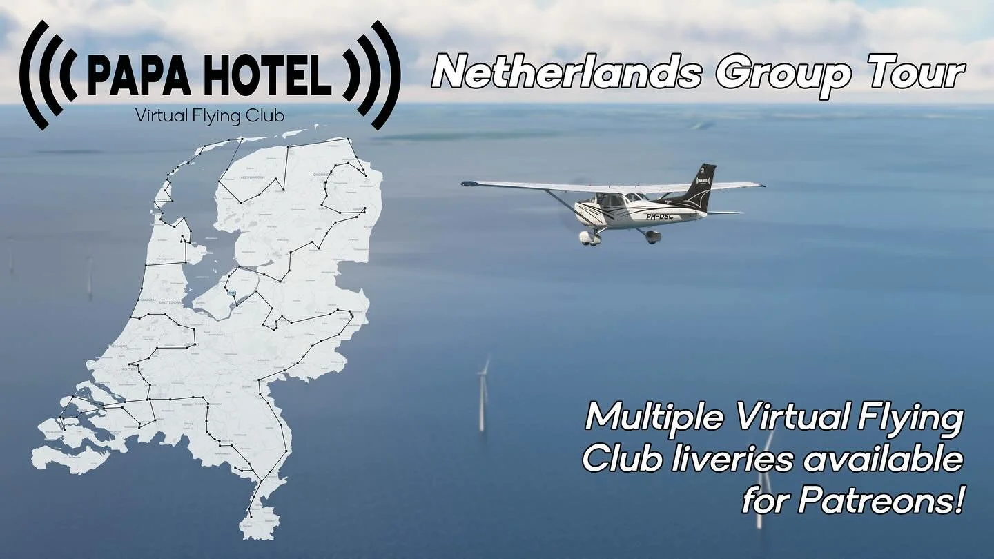 Did you know @papahotel_dsd has a @patreon? Our members can get free #VirtualFlyingClub liveries for many aircraft in #MicrosoftFlightSimulator used by flying clubs. Perfect for our upcoming #NetherlandsGroupTour
#flightsimulator #msfs #msfs2020 #msf
