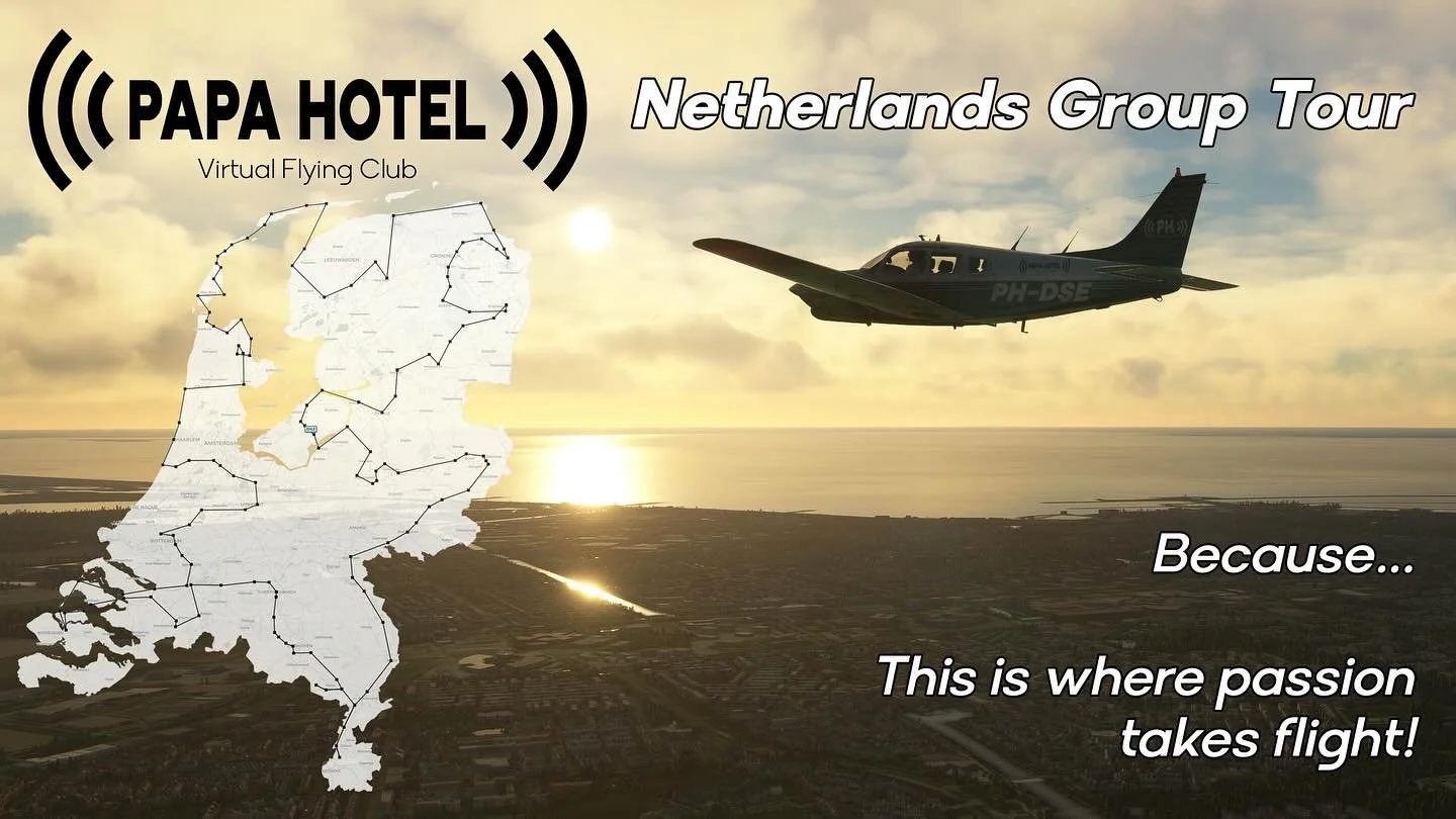 Join us on our epic adventure and discover the beauty of the Netherlands from the virtual skies during our #VirtualFlyingClub #NetherlandsGroupTour. Because @papahotel_dsd is where passion takes flight!
#microsoftflightsimulator #flightsimulator #msf