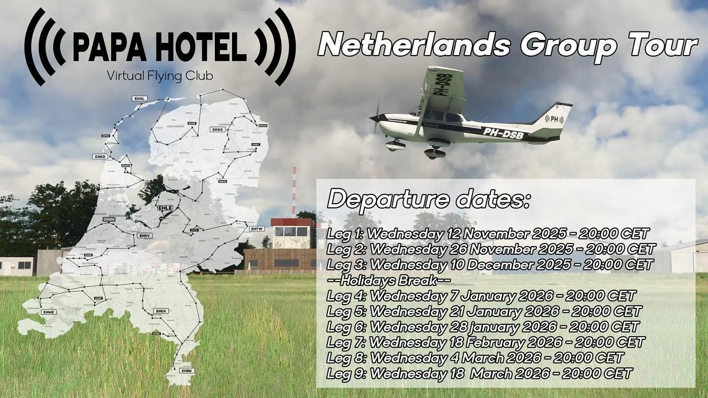 Join us on our #VirtualFlyingClub #NetherlandsGroupTour during one, or all of the 9 stages! It&rsquo;s completely FREE, a lot of fun with online #ATC provided by @ivaonl. All flights will depart at 1900Z. And we&rsquo;ll be back just in time for @fli