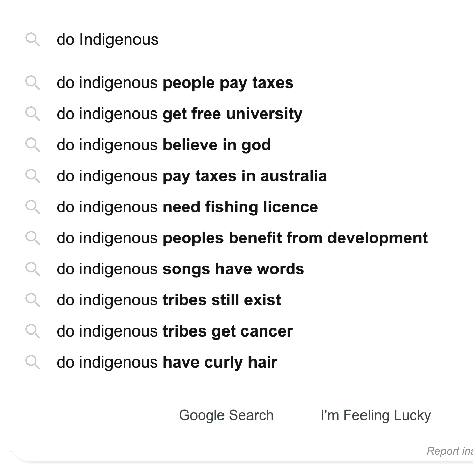 Google Search for 'do Indigenous' 2021