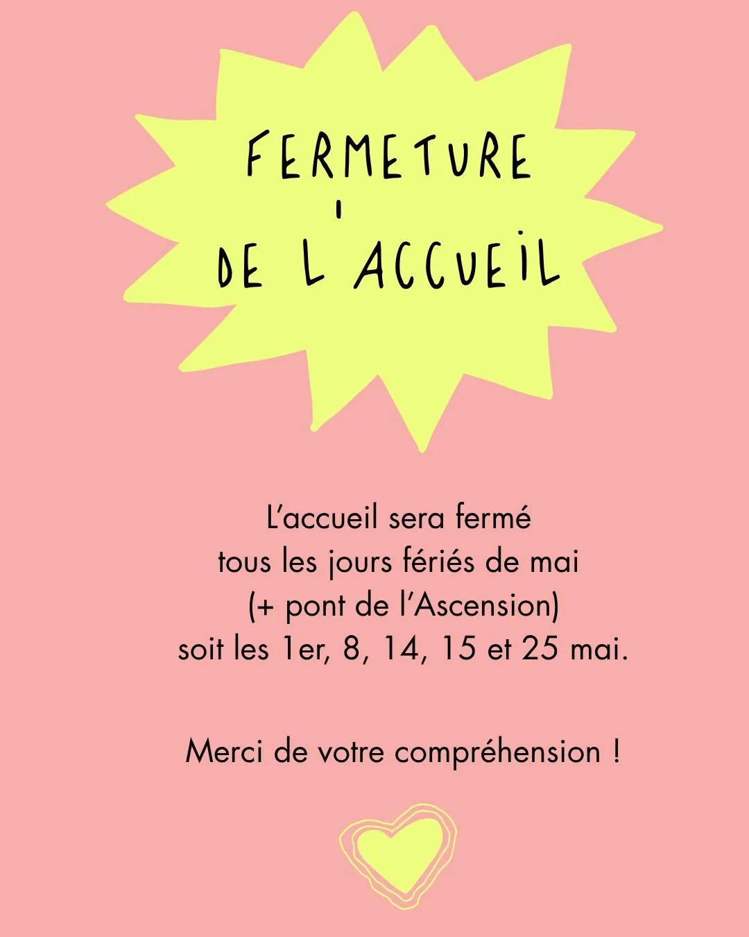 [FERMETURES MAI] 
Cap Berriat sera ferm&eacute; les jeudi 1er, jeudi 8 et jeudi 29 mai (Ascension), le vendredi 30 mai (pont de l'Ascension) ainsi que le lundi 25 mai (Pentec&ocirc;te). 🌊
Pensez &agrave; vous organiser pour votre courrier !
Bon moi 