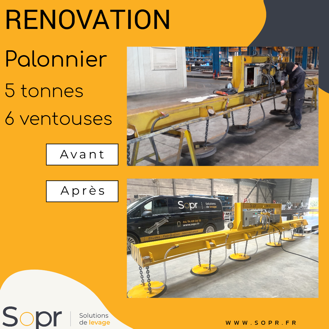 Rénovation Palonnier 5 tonnes 6 ventouses