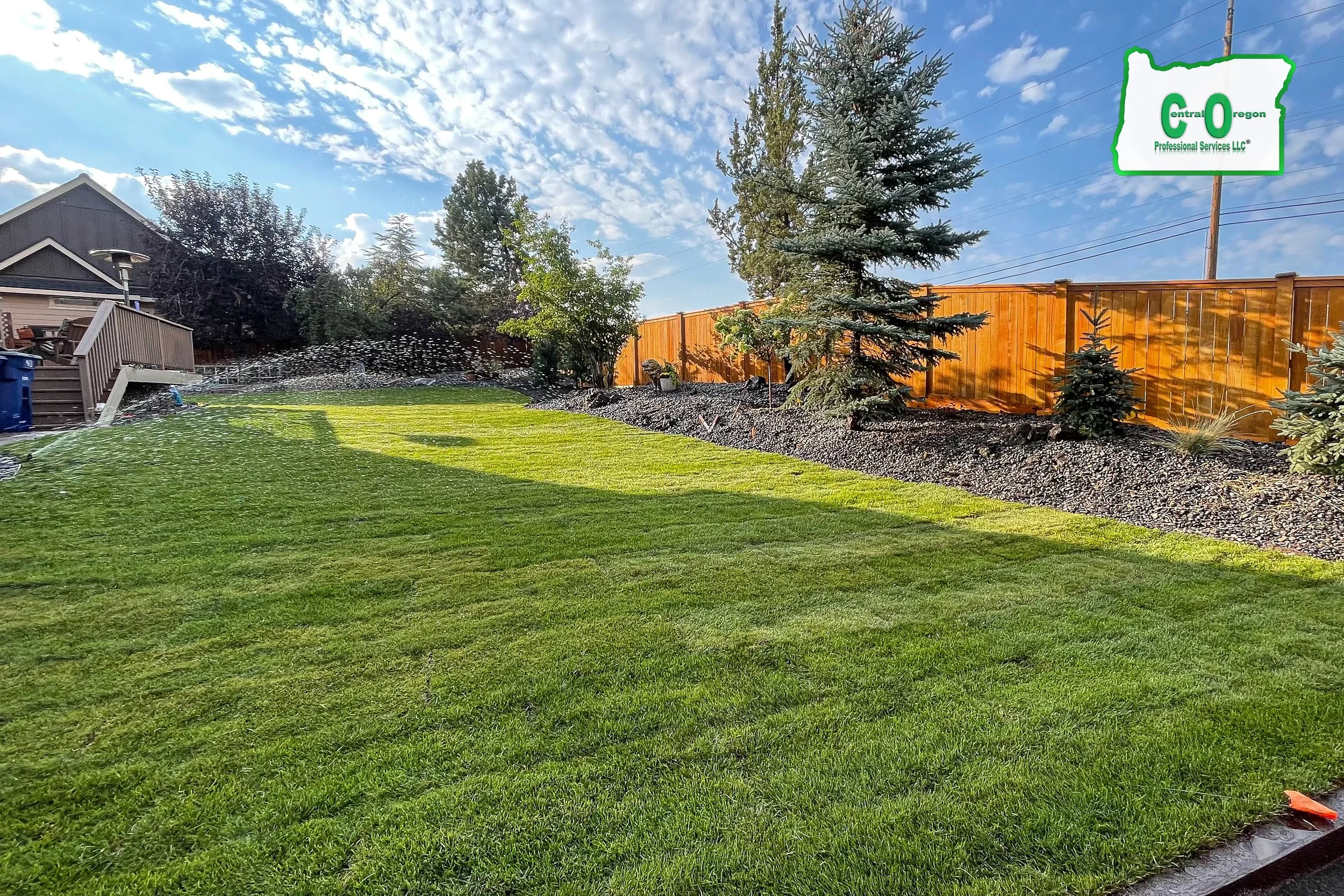 Sod and Small Drain Rock Installation