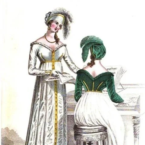 Pre-Regency spring fashion - evening wear