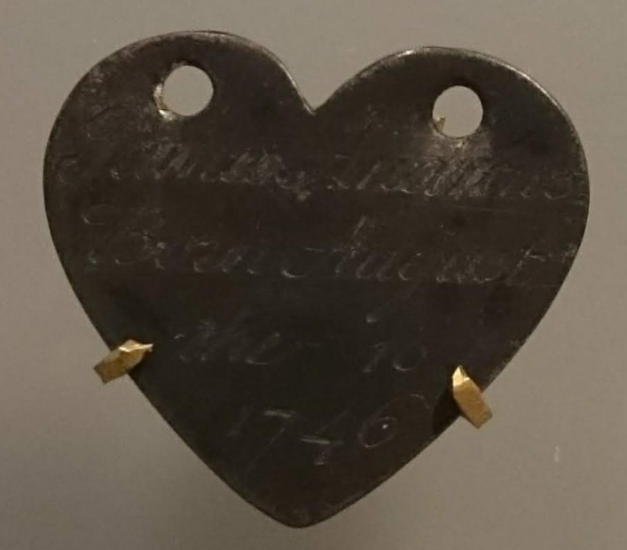 A heart shaped token left with a foundling from the Foundling Museum (2018)
