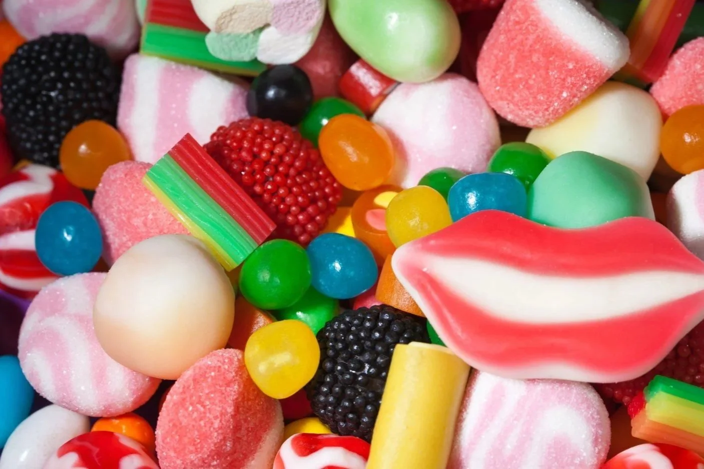 Colourful sweets representing dietary sugar and carbohydrate