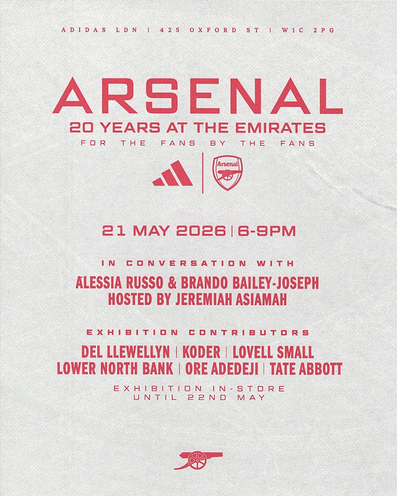 Lovely people! The family over at @adidasuk have invited me to  their flagship store on Oxford Street, showcase some of my Arsenal related photography, along with other creative talents within our fanbase.
.
.
To celebrate the launch of the new Arsen