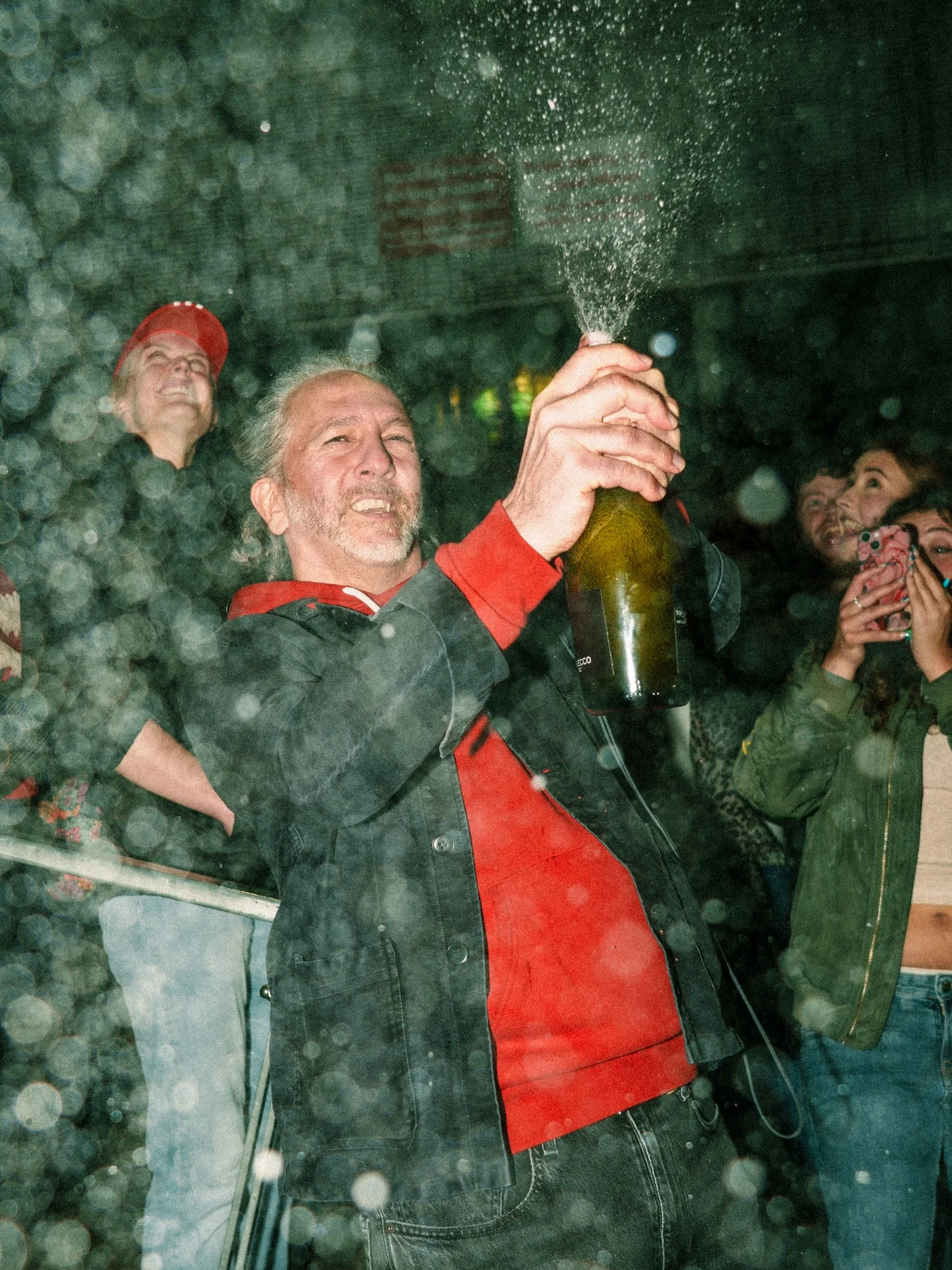 Camera covered in bubbly, but all worth it to be around the scenes of Tuesday night with the Arsenal faithful 🍾
.
.
#arsenal #champions #premierleaguechampions #lowernorthbank