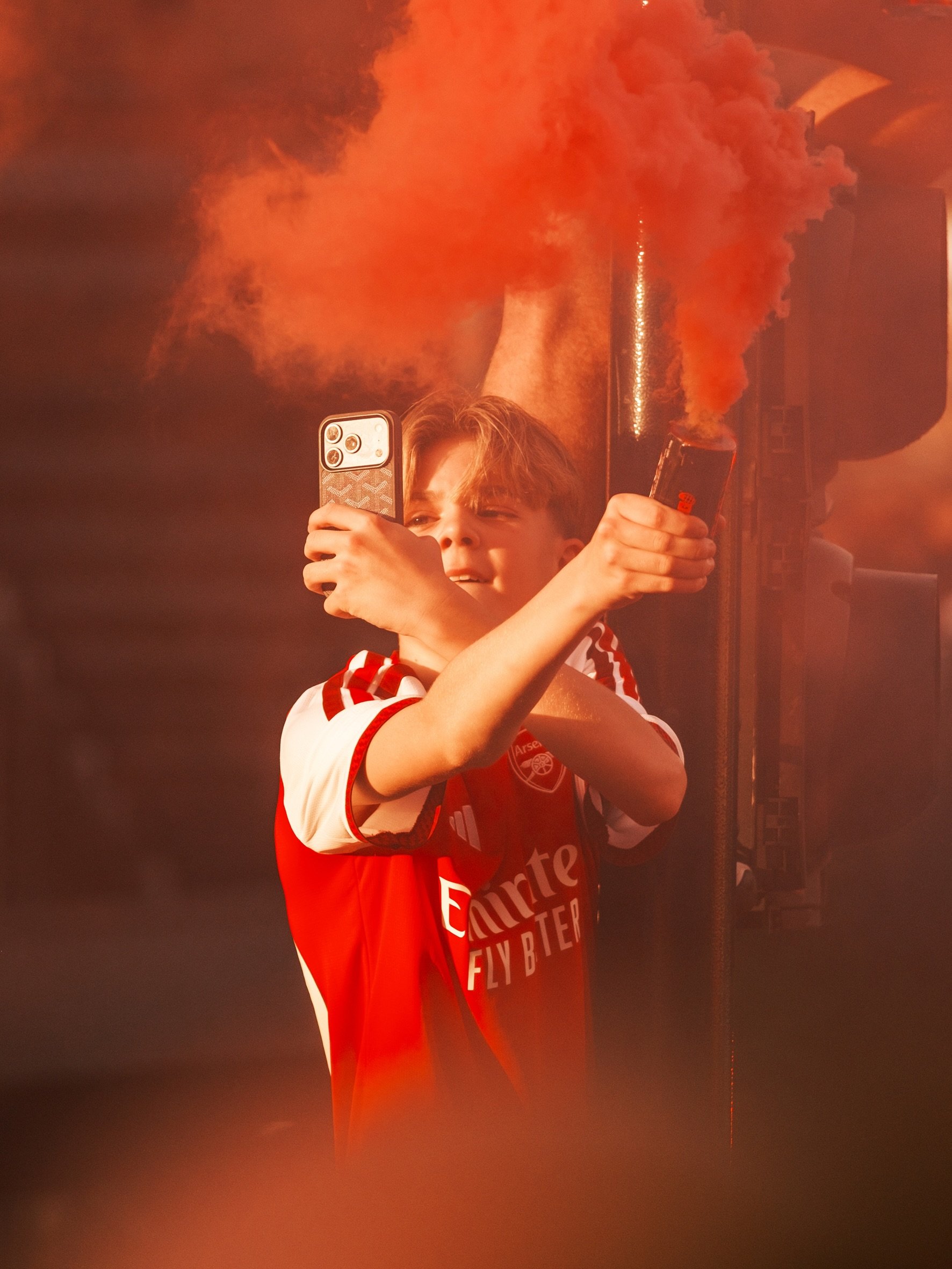 First batch out of four from yesterday ⚡️

Nowhere I&rsquo;d rather be than on the ground with everyone 🫶
.
.
#arsenal #champions #arsenalfans #lowernorthbank