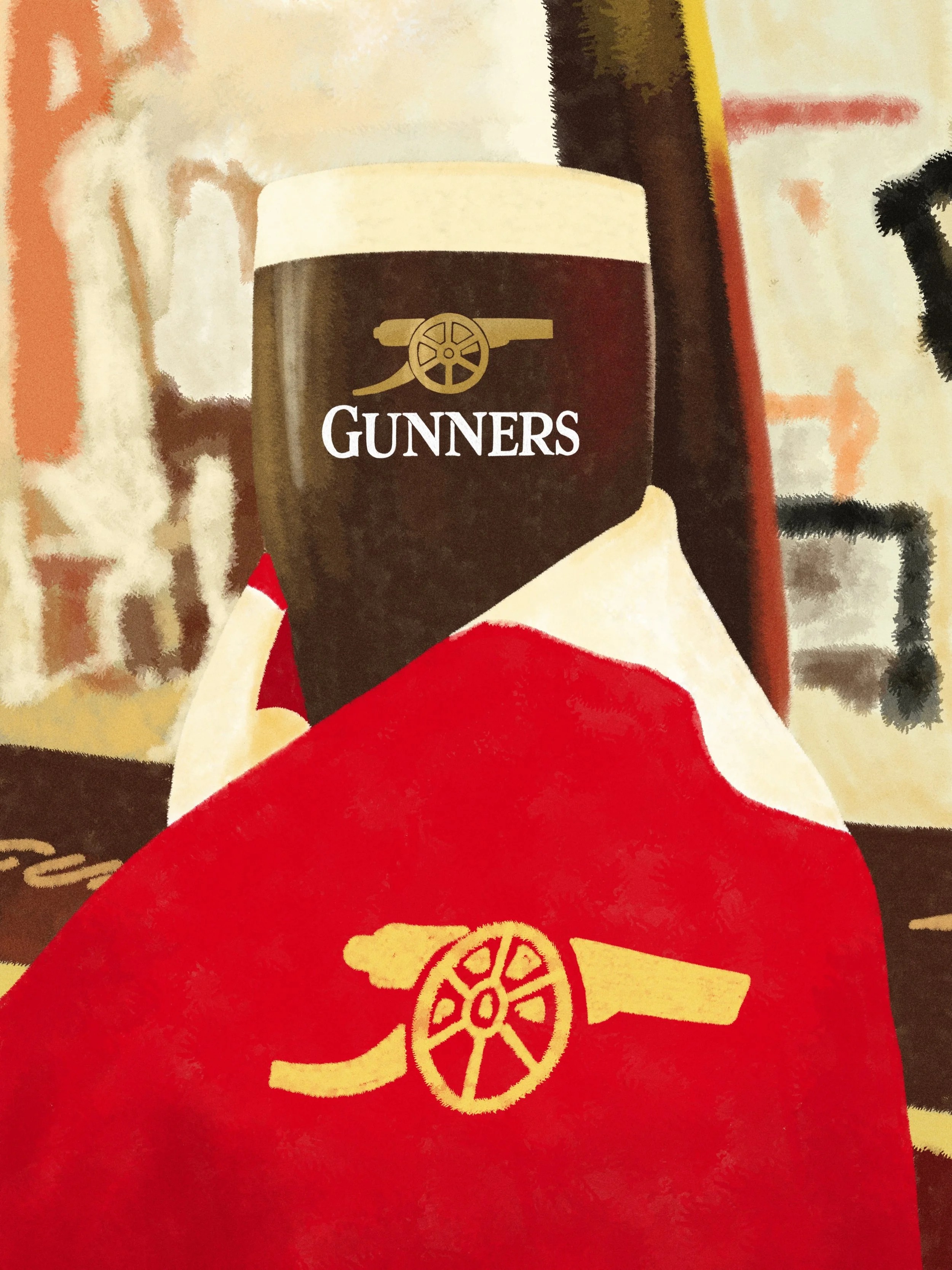 The digital painting, and the picture @guinnessgb 
.
.
#arsenal #gunners #guinness #lowernorthbank