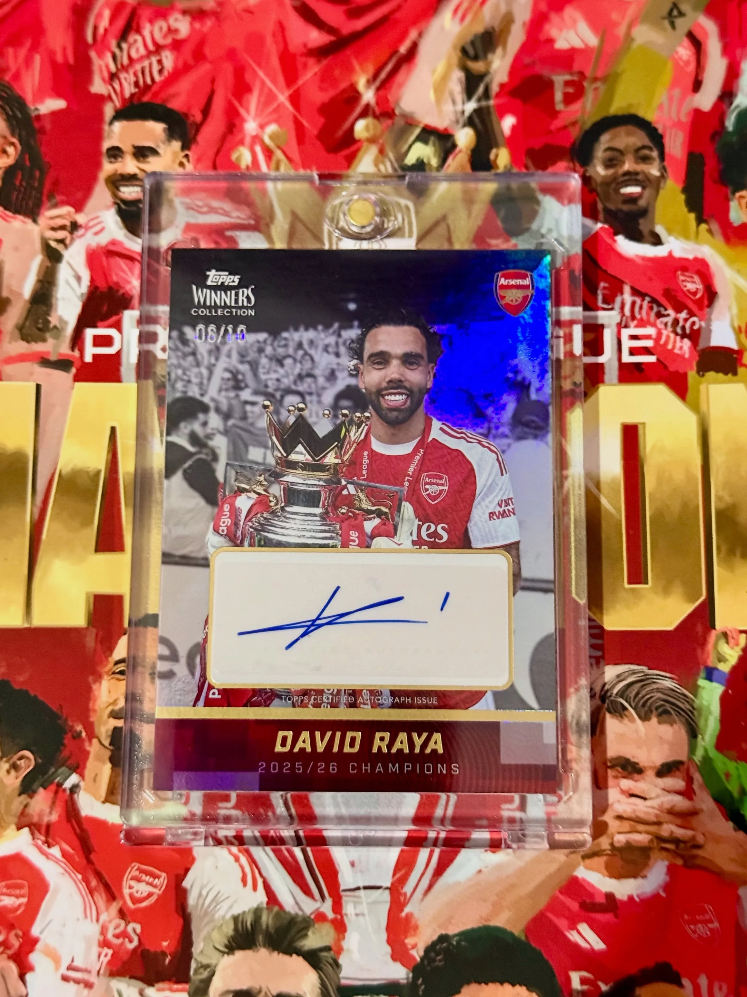 A nice 8/10 David Raya auto from the @arsenal x @topps winners box ⚡️
.
.
#arsenal #topps #davidraya #lowernorthbank