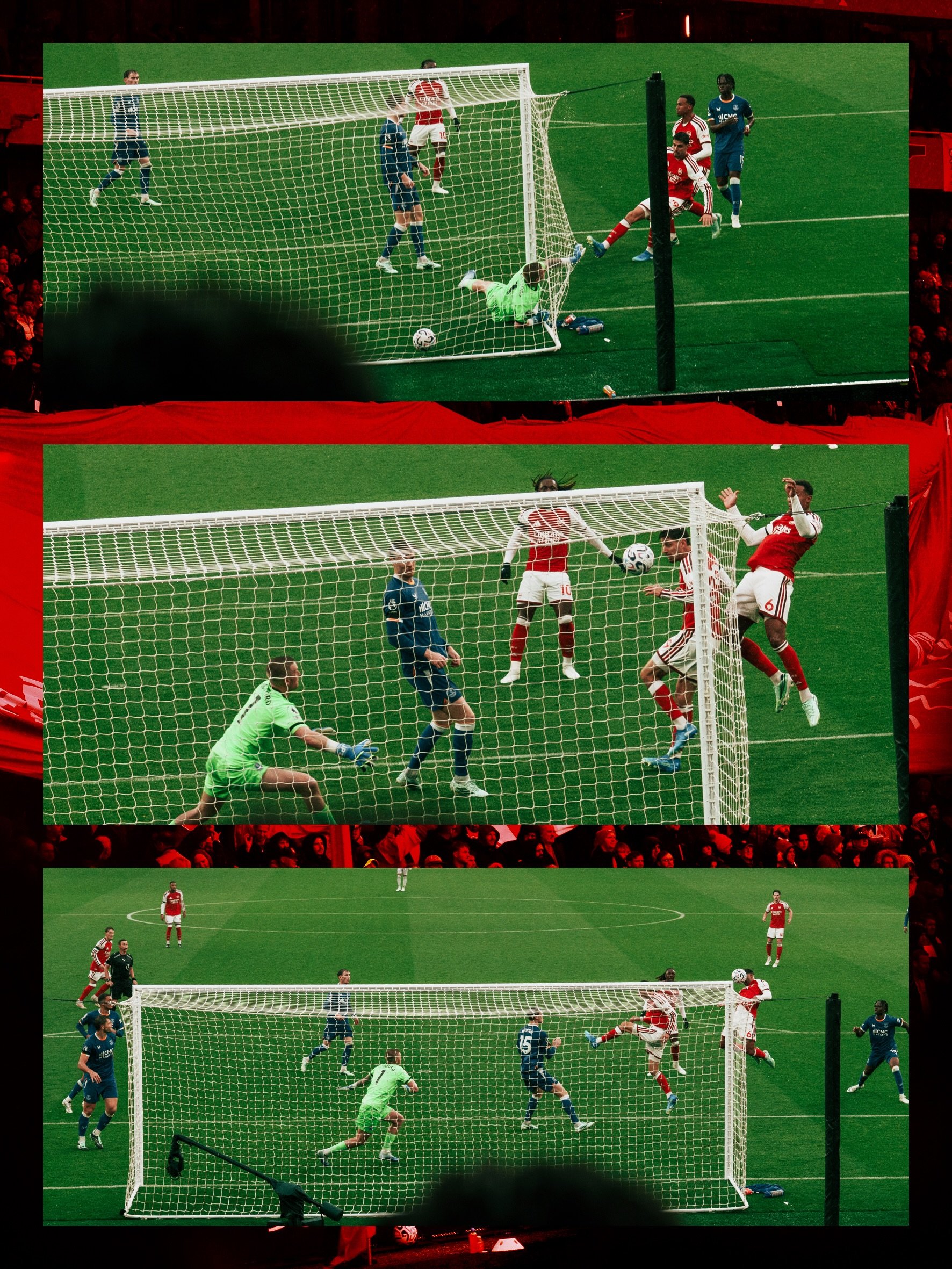 A few pics from the 2-0 win over Everton 🌧️
.
.
#arsenal #ARSEVE #lowernorthbank