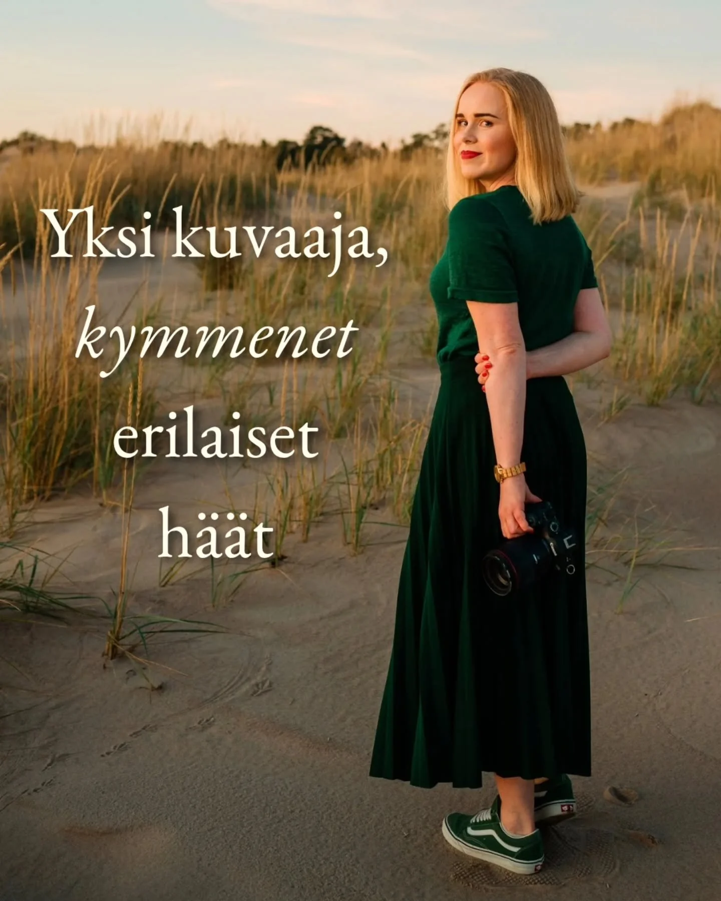 Kymmenet erilaisten ihmisten erilaiset h&auml;&auml;t yhden valokuvaajan silmin. 💚

Valitsin t&auml;h&auml;n mahdollisimman erilaisissa olosuhteissa ja eri vuodenaikoihin kuvattuja h&auml;it&auml;. Osan kanssa olen olen kuvannut vain potretit ja vih