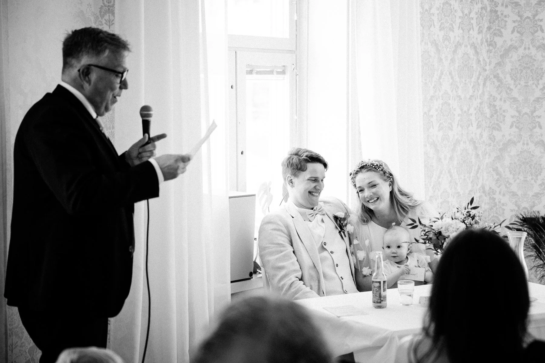 Dokumentaarinen hääkuvaus, morsiamen isän puhe.