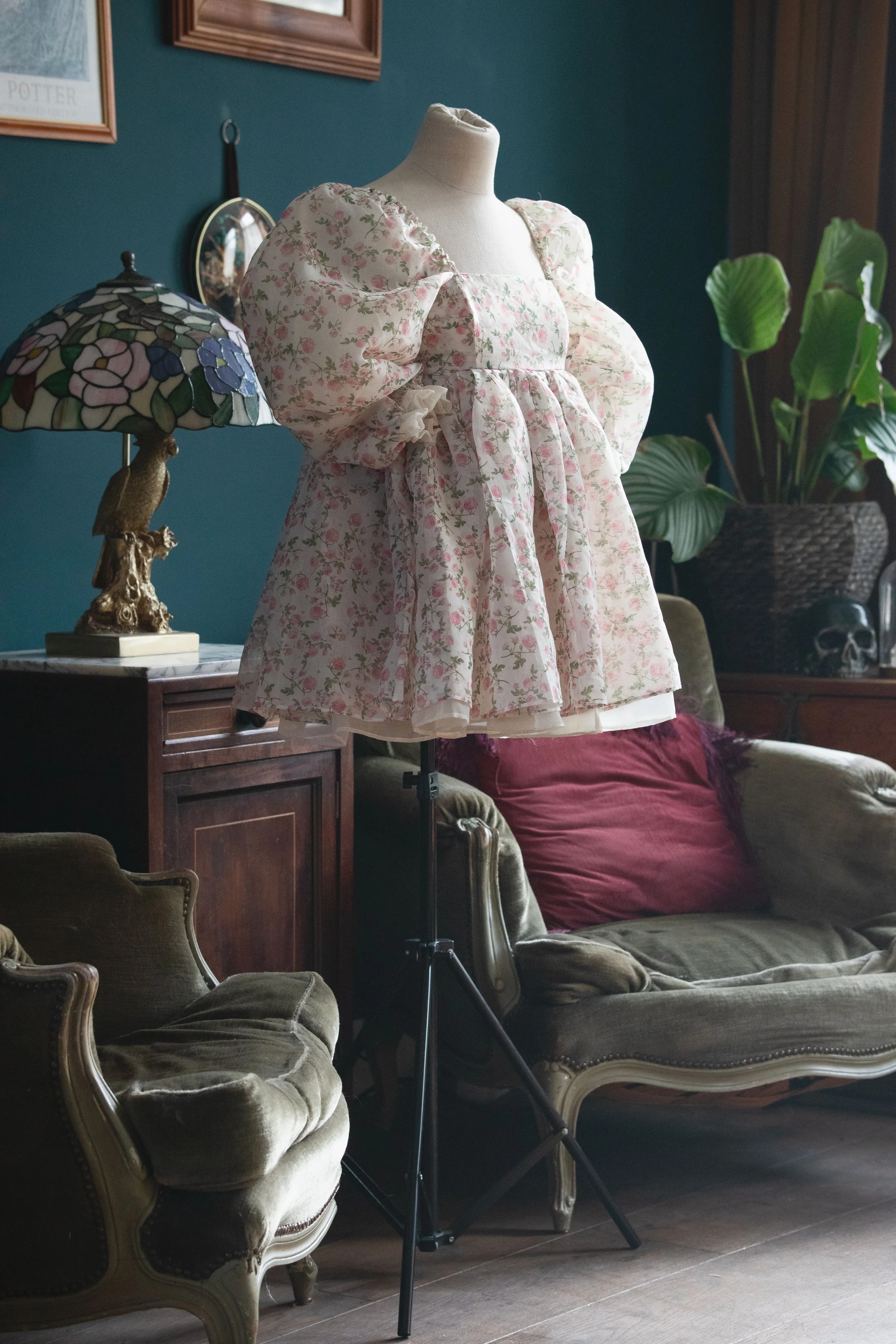 Pink Floral Babydoll dress XS