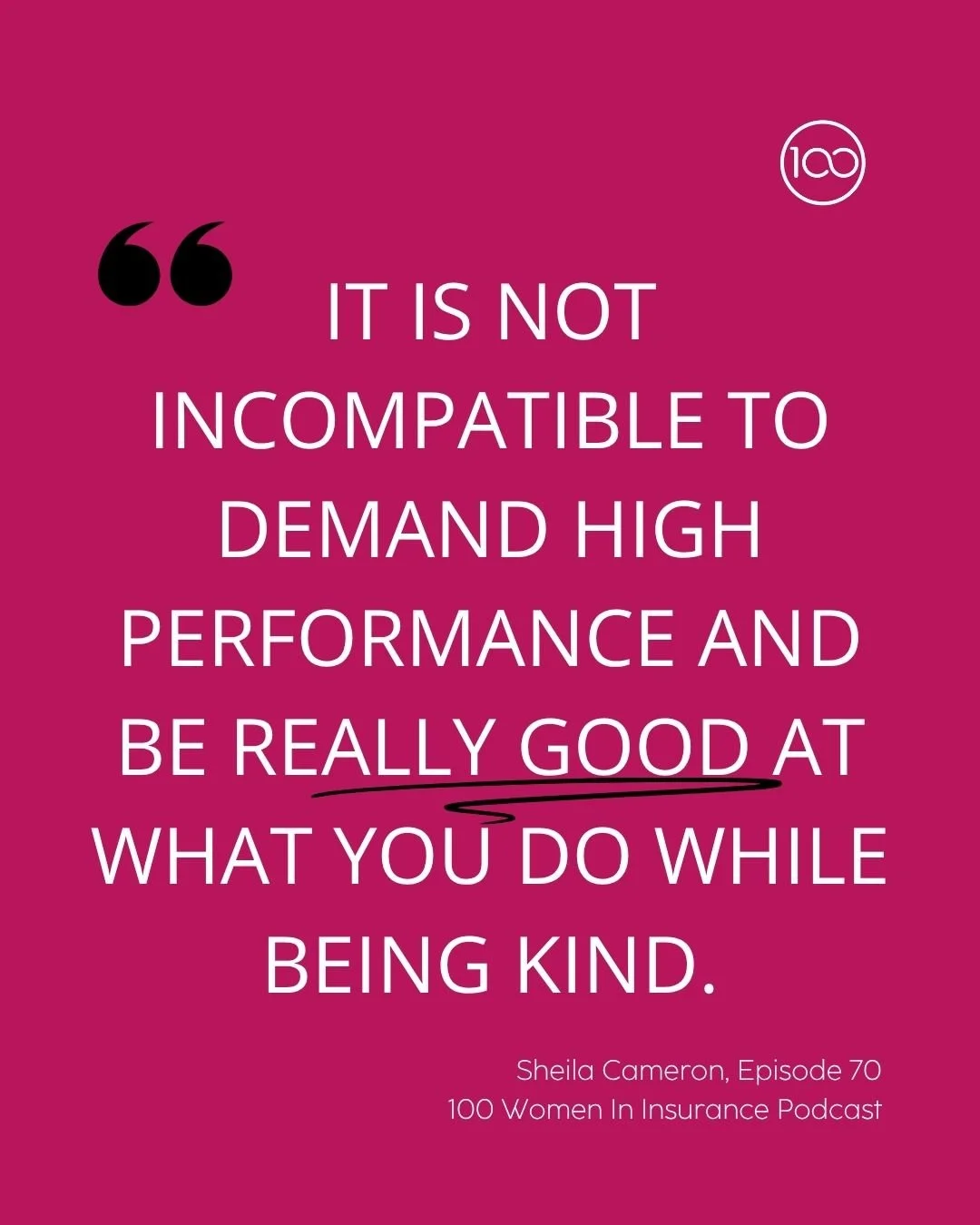 High standards and kindness can exist together.

You can be excellent at what you do, lead well, expect more, and still treat people with respect and care along the way.

#100womenininsurance #womenininsurance #insurancecareers