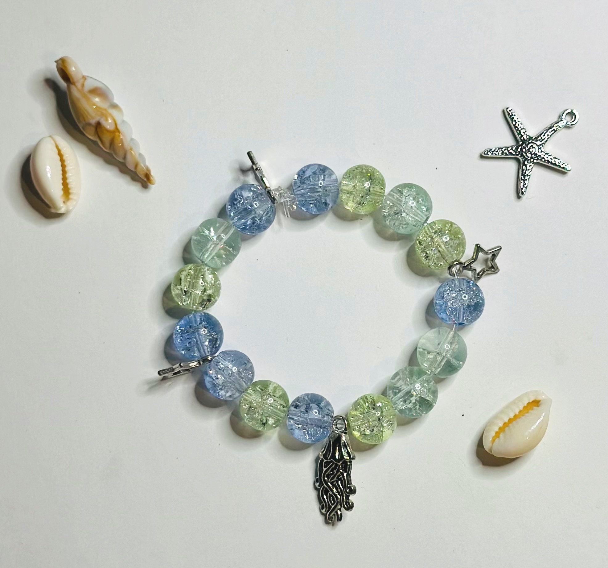 Glass Blue Ocean Themed Bracelet