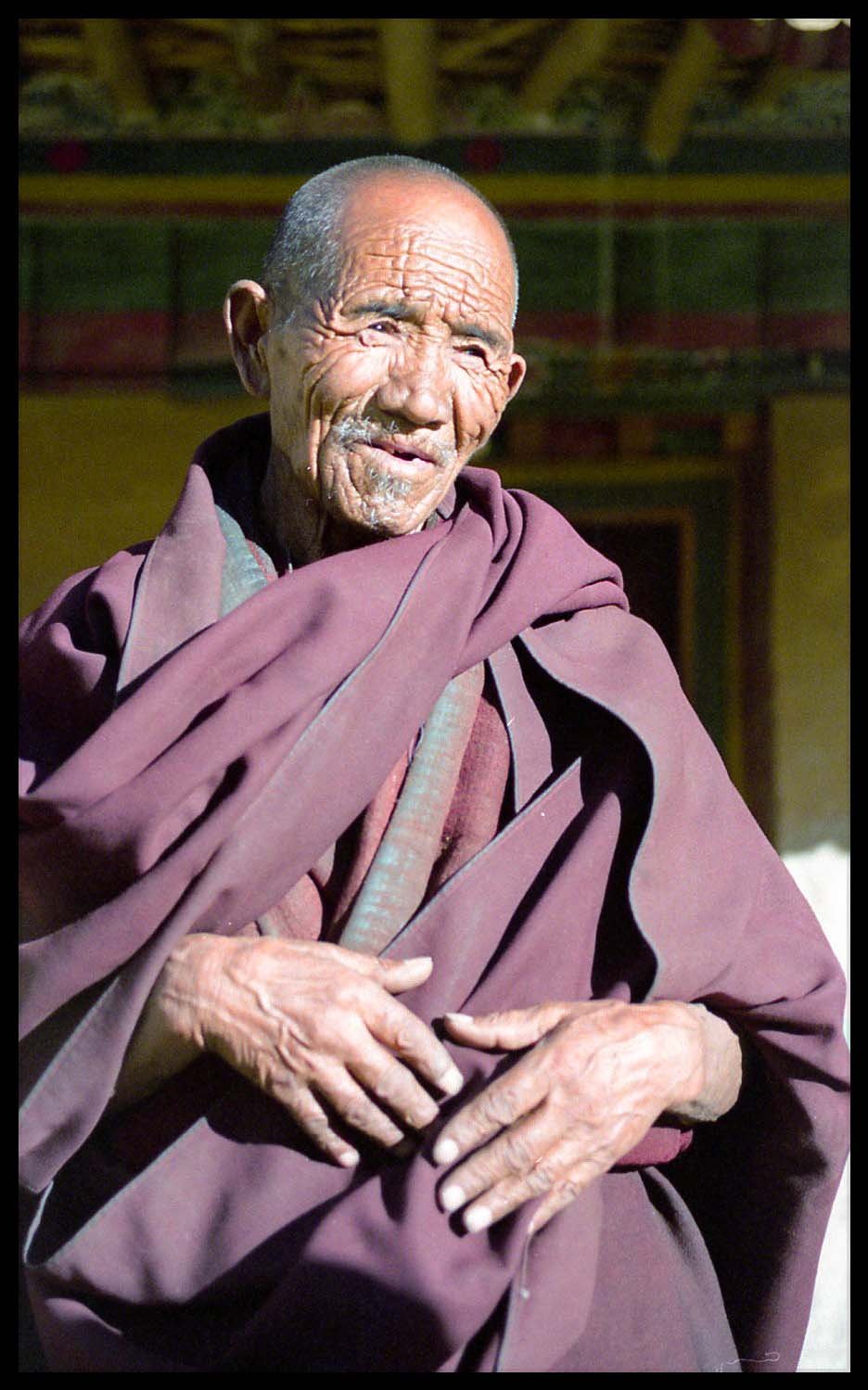Monk at Chongye Monastery, Tibet.