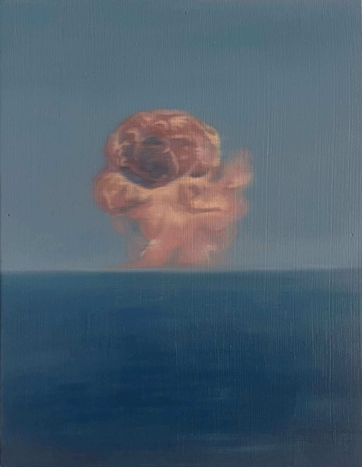 Blue Origin, peinture à l'huile sur bois, 14 x 18 cm, 2026