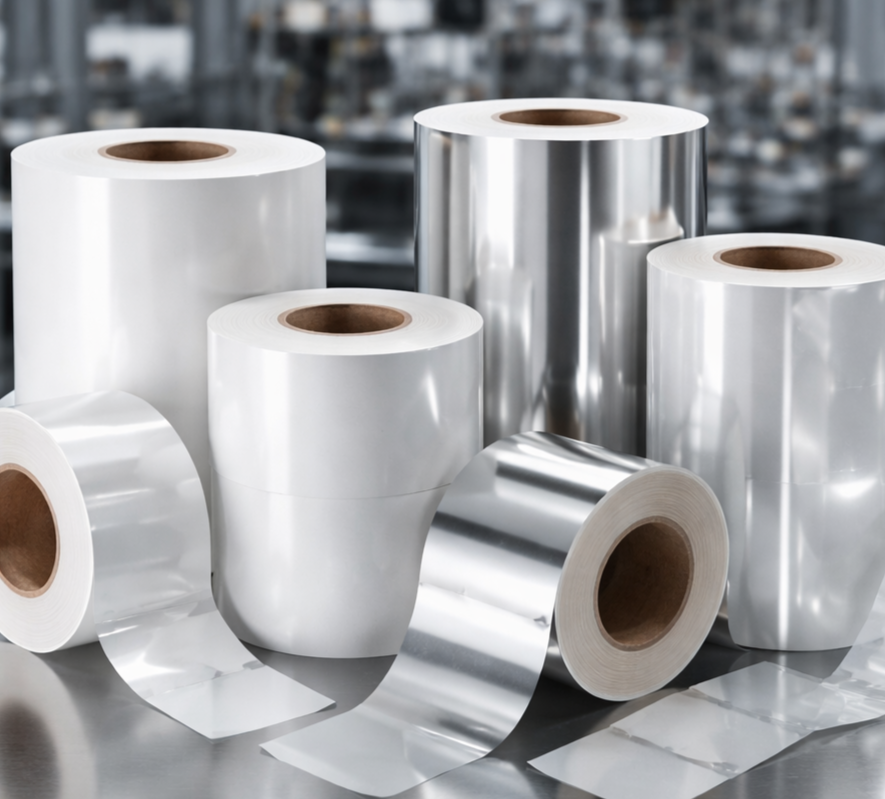 Bobinas de BOPP Blanco, metalizado, transparente y bobinas de papel couche.