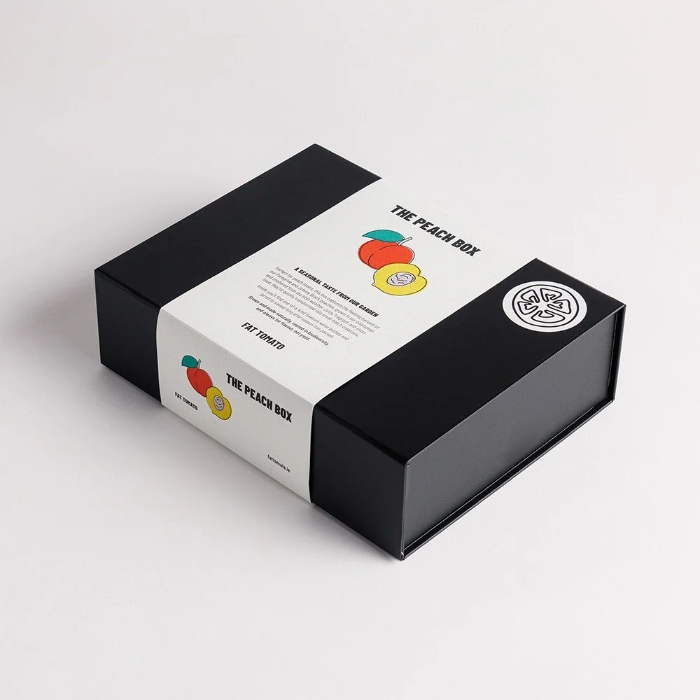 🍑 The Peach Box

In late June and early July, our Peregrine and Johnny Brack peaches ripen inside our polytunnel, trees arching over the doorways at either end. A rare sight in Ireland.

Juicy. Fragrant. Short-lived.

So we preserve the harvest to s