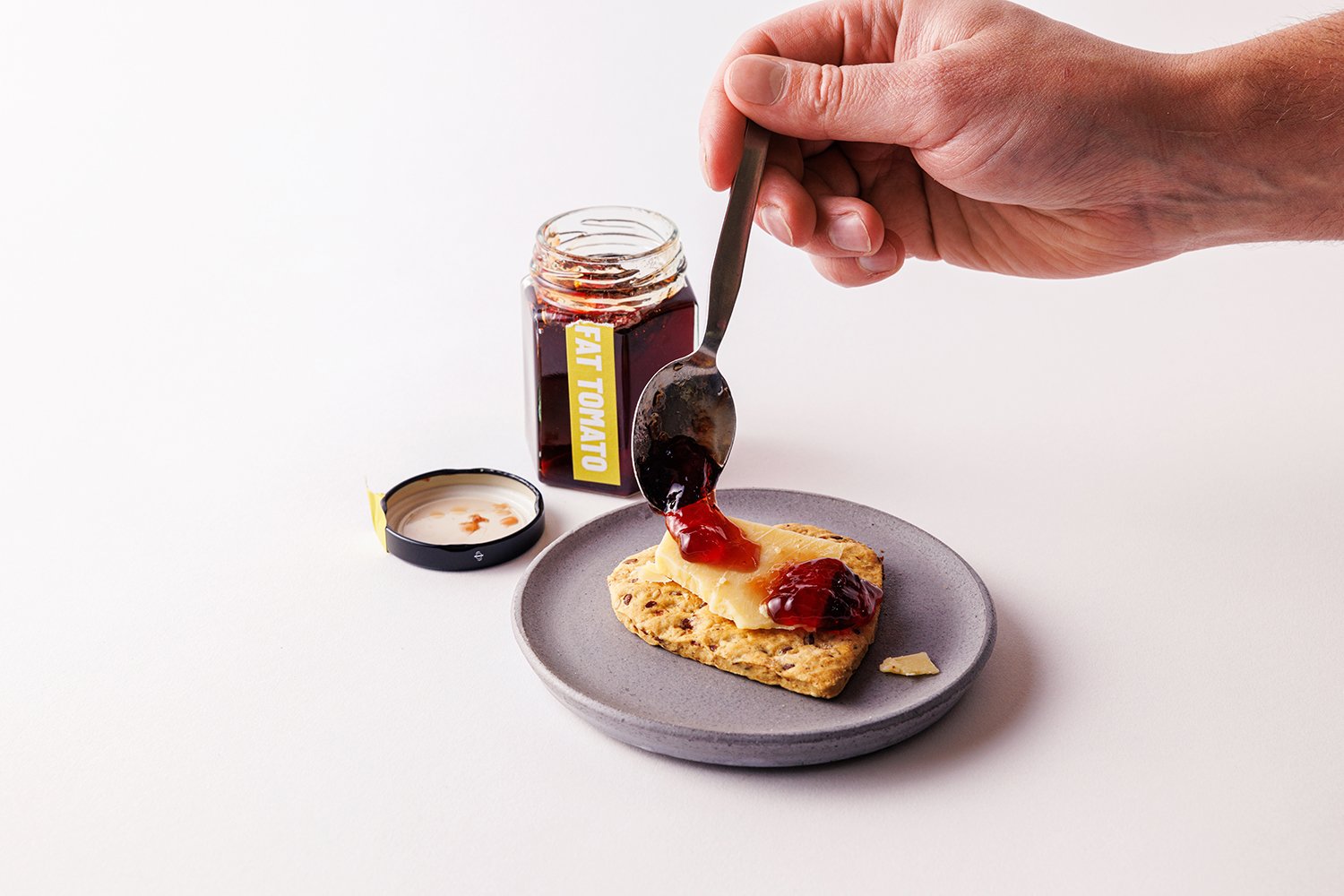 Fat Tomato crabapple jelly with isle of crackers and mount leinster cheddar