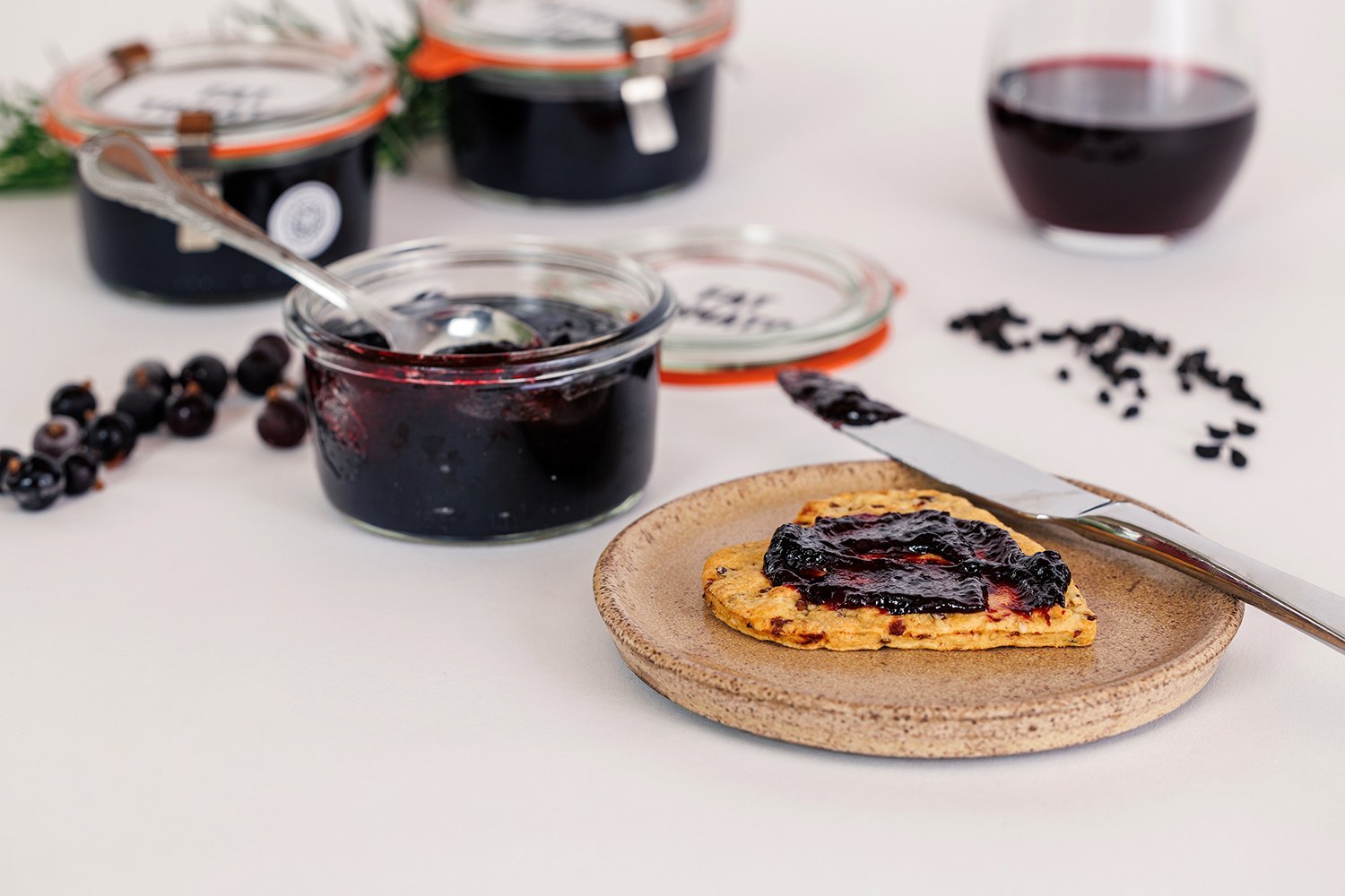 Fat Tomato Blackcucrant butter with Isle of Crackers
