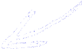 A white, hand-drawn style arrow, pointing slightly downwards and to the left.