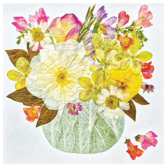 Flowers in a Green Vase