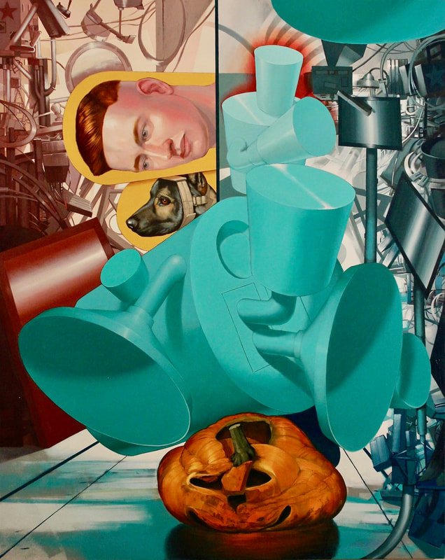 "The Laboratory," 2020, 50" x 40", oil on canvas